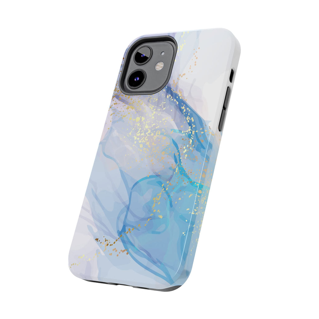 Phone Case | Gold Fleck Blue Marble Tough Protective Phone Cover