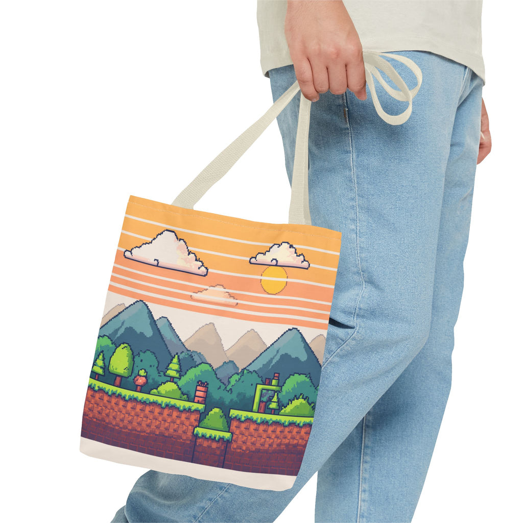 Tote Bag | Pixel Sunset Mountain Gamer Tote
