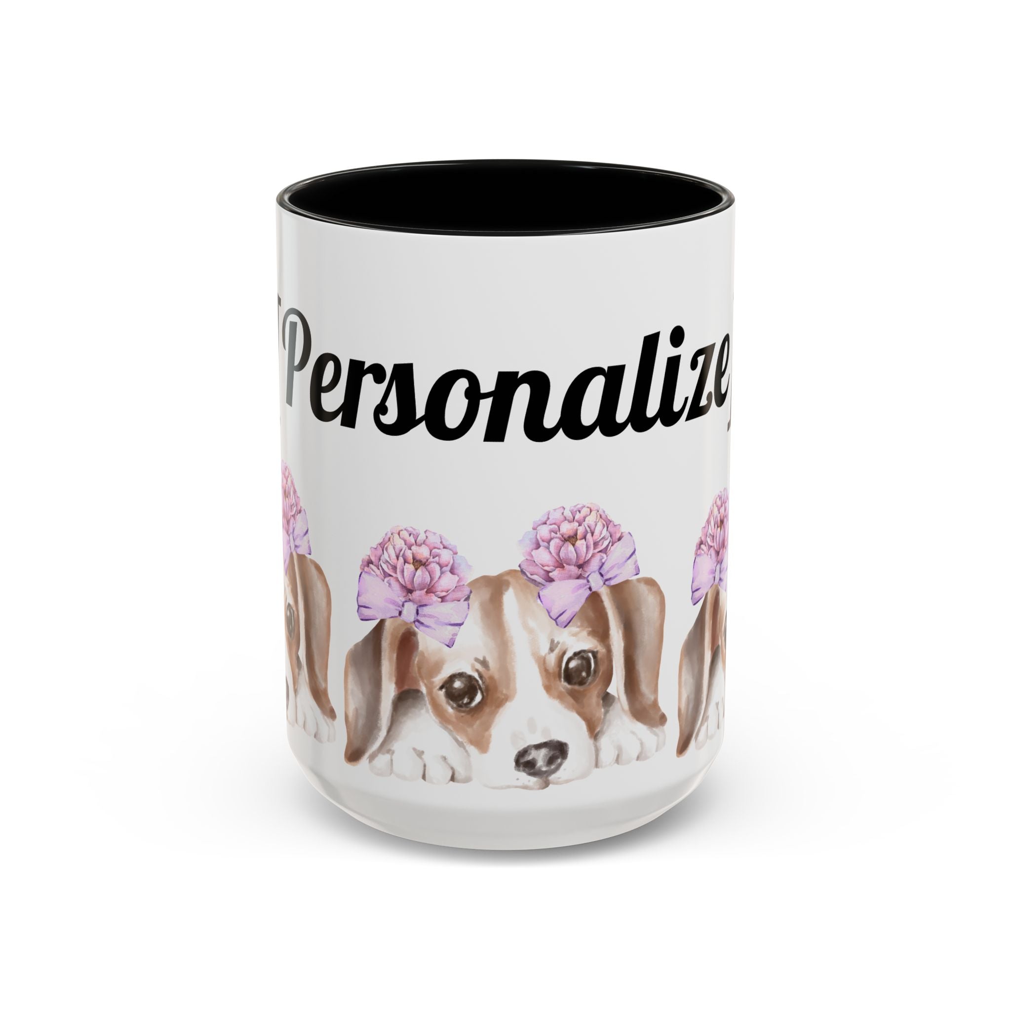 Coffee Mug | Puppy Face with Custom Script Accent Mug (11/15oz)