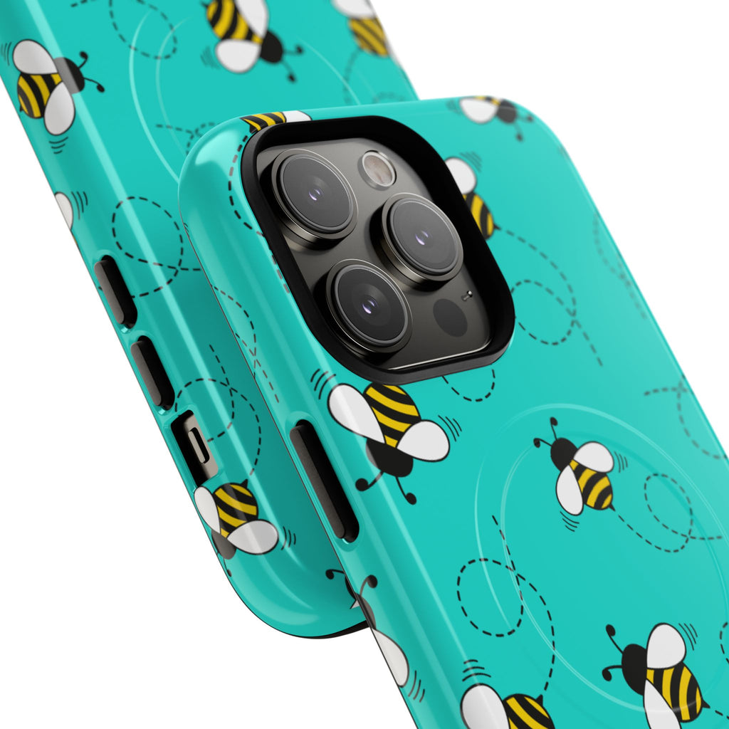 Phone Case | Cute Turquoise Bumblebee Tough Magnetic Phone Case