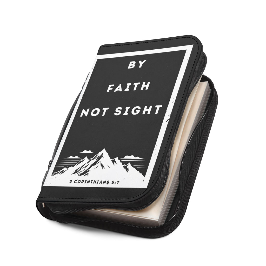 Bible Cover | 2 Cor 5:7 Scripture Zippered Case 'By Faith Not Sight'
