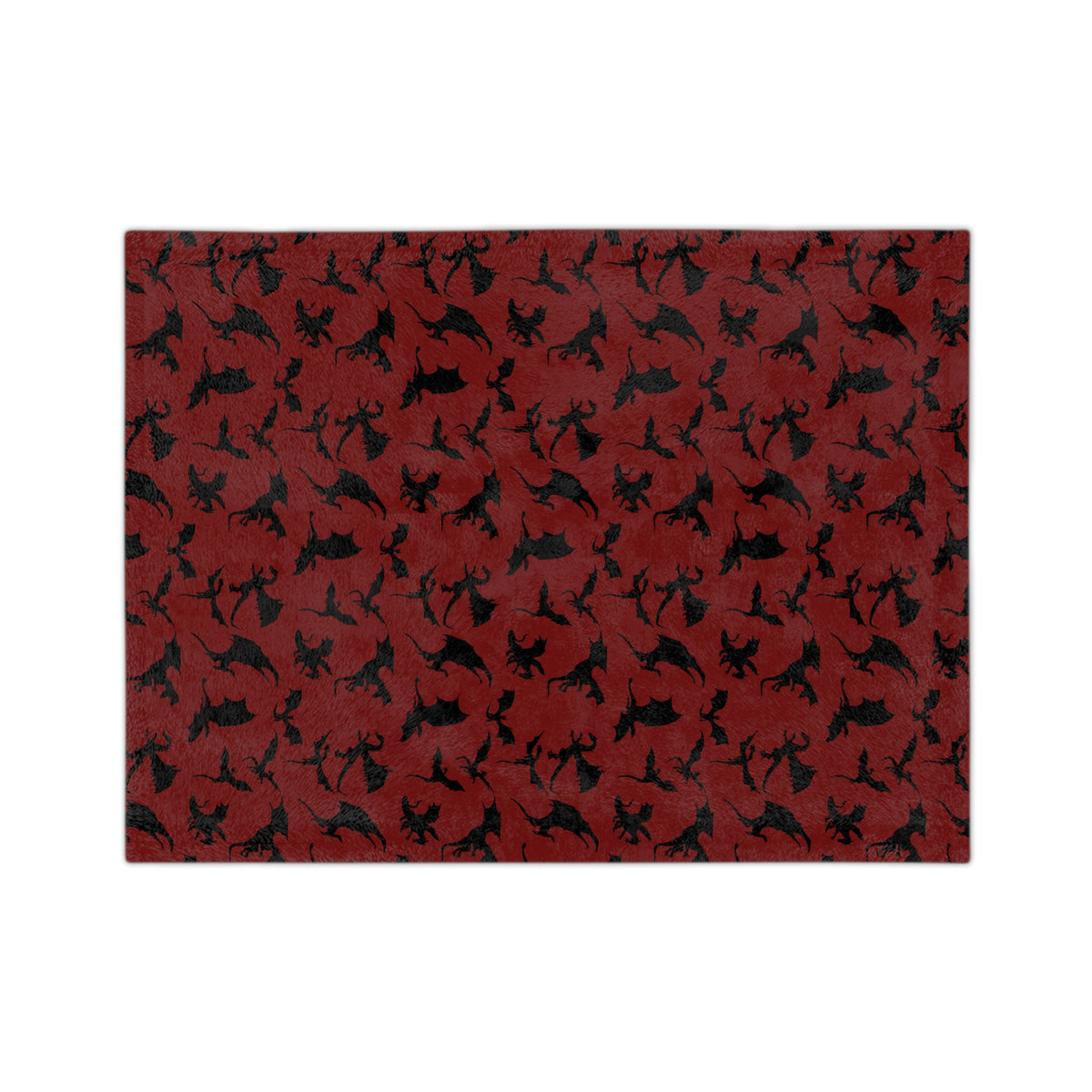 Crimson Dragons' Silhouettes Velveteen Throw