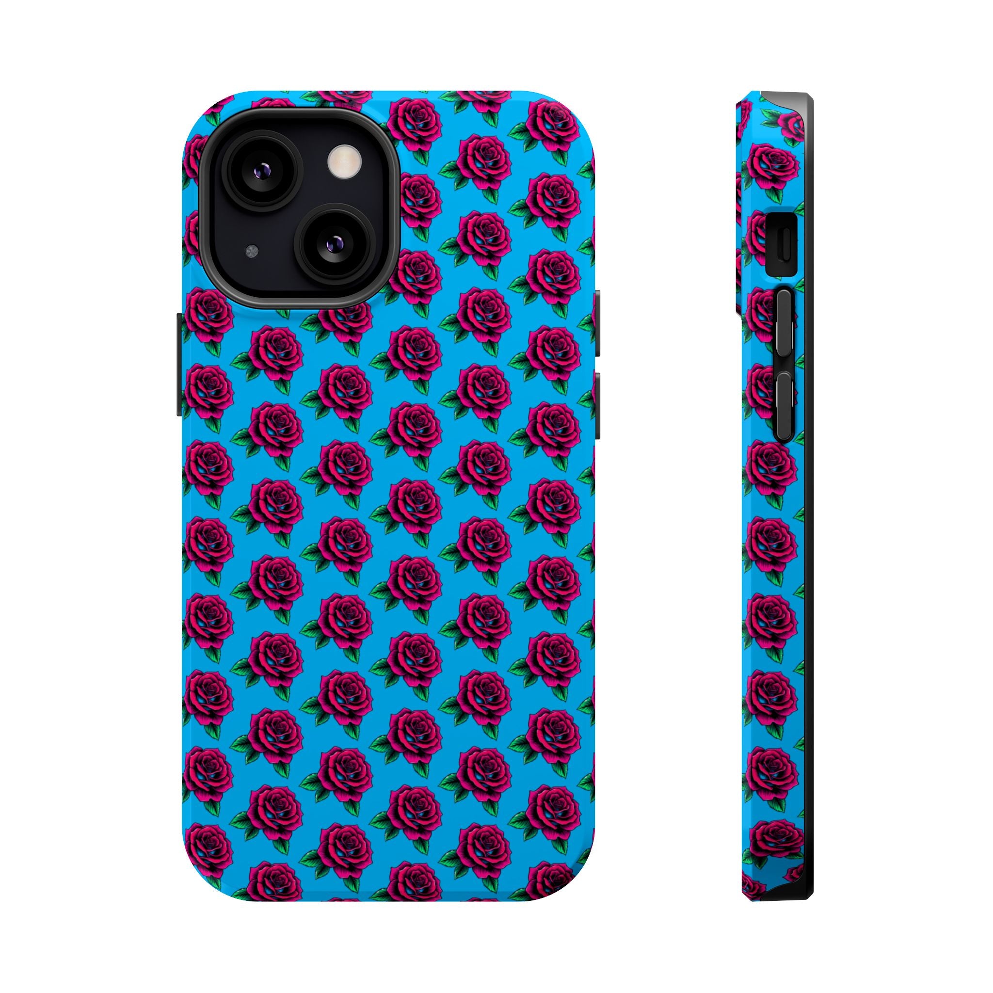 Phone Cases | Bright Rose Pattern Magnetic Impact-Resistant Case