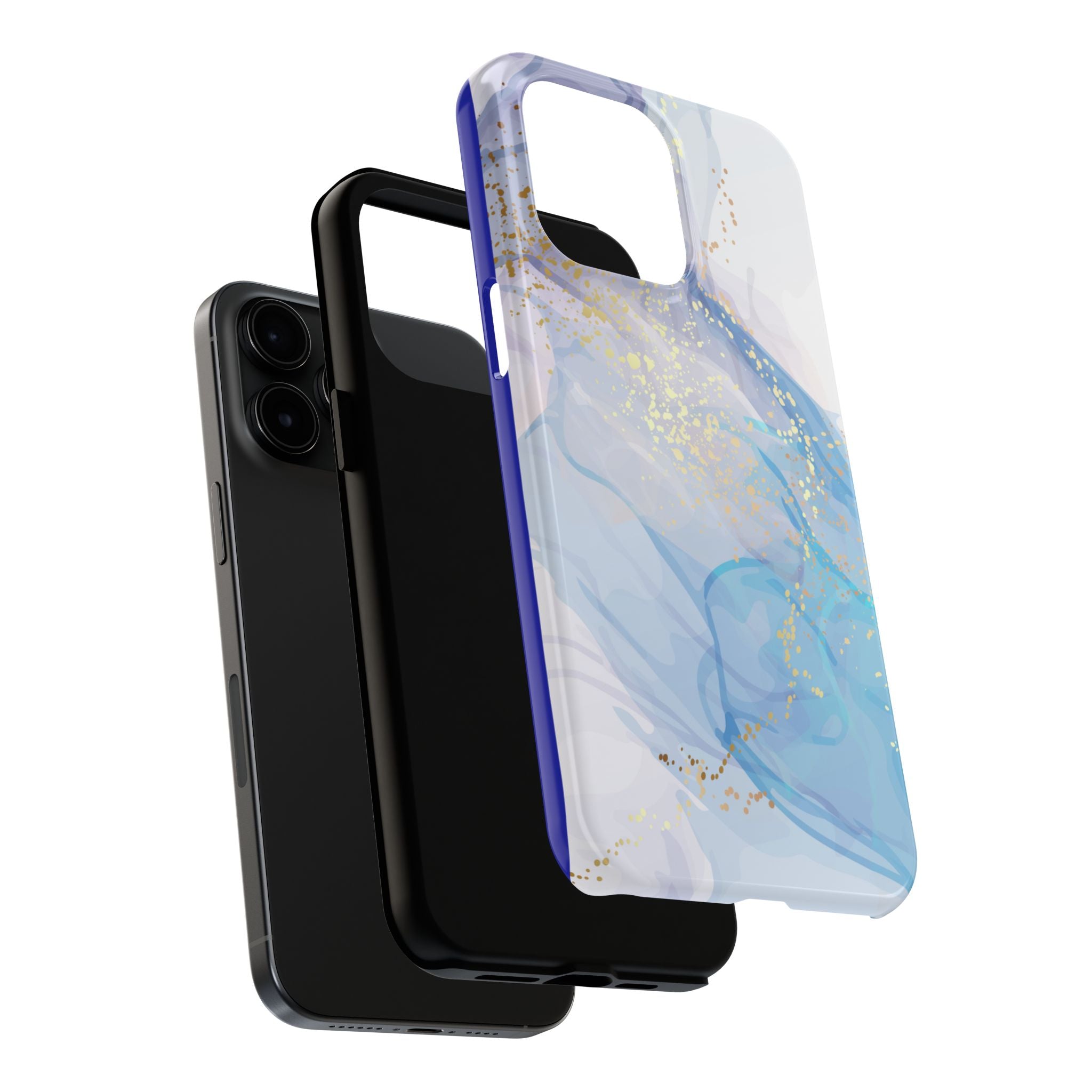 Phone Case | Gold Fleck Blue Marble Tough Protective Phone Cover