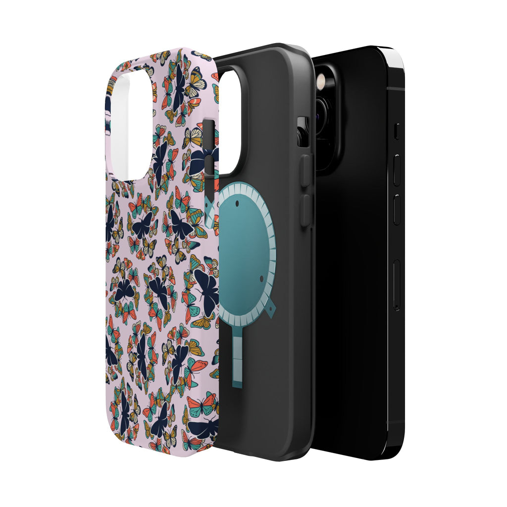 Phone Cases | Pastel Butterflies and Moths Pattern Magnetic Impact-Resistant Case