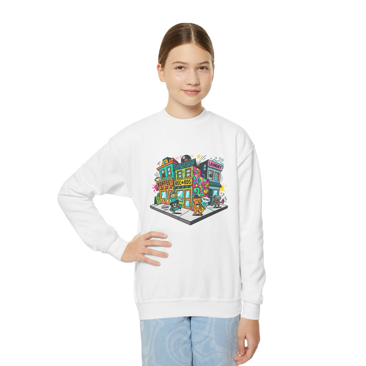 Colorful City Life Crewneck Sweatshirt