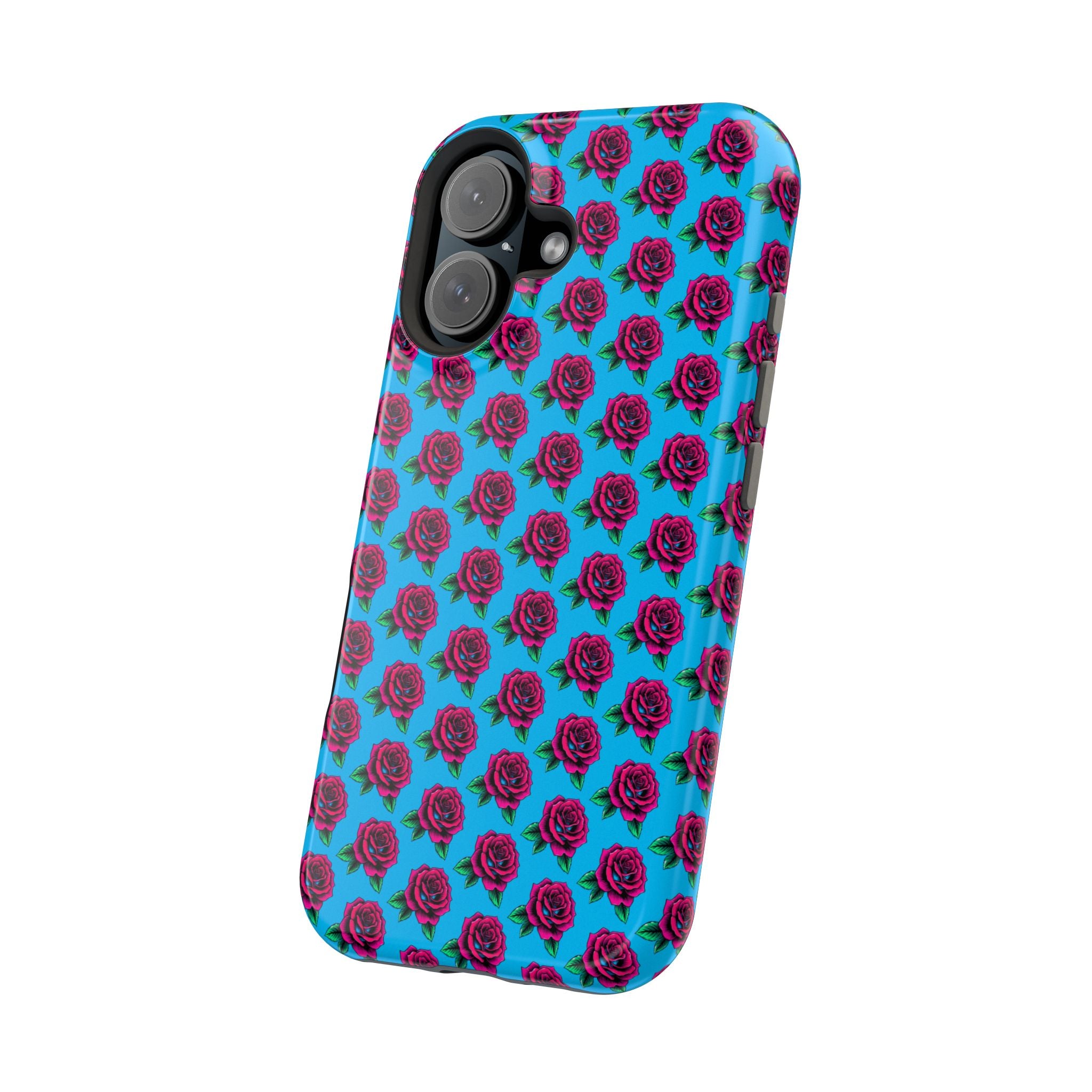 Phone Cases | Bright Rose Pattern Magnetic Impact-Resistant Case