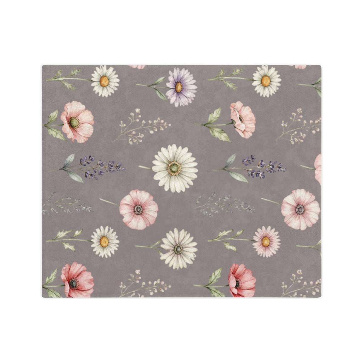 Wildflowers on Mauve Microfiber Throw