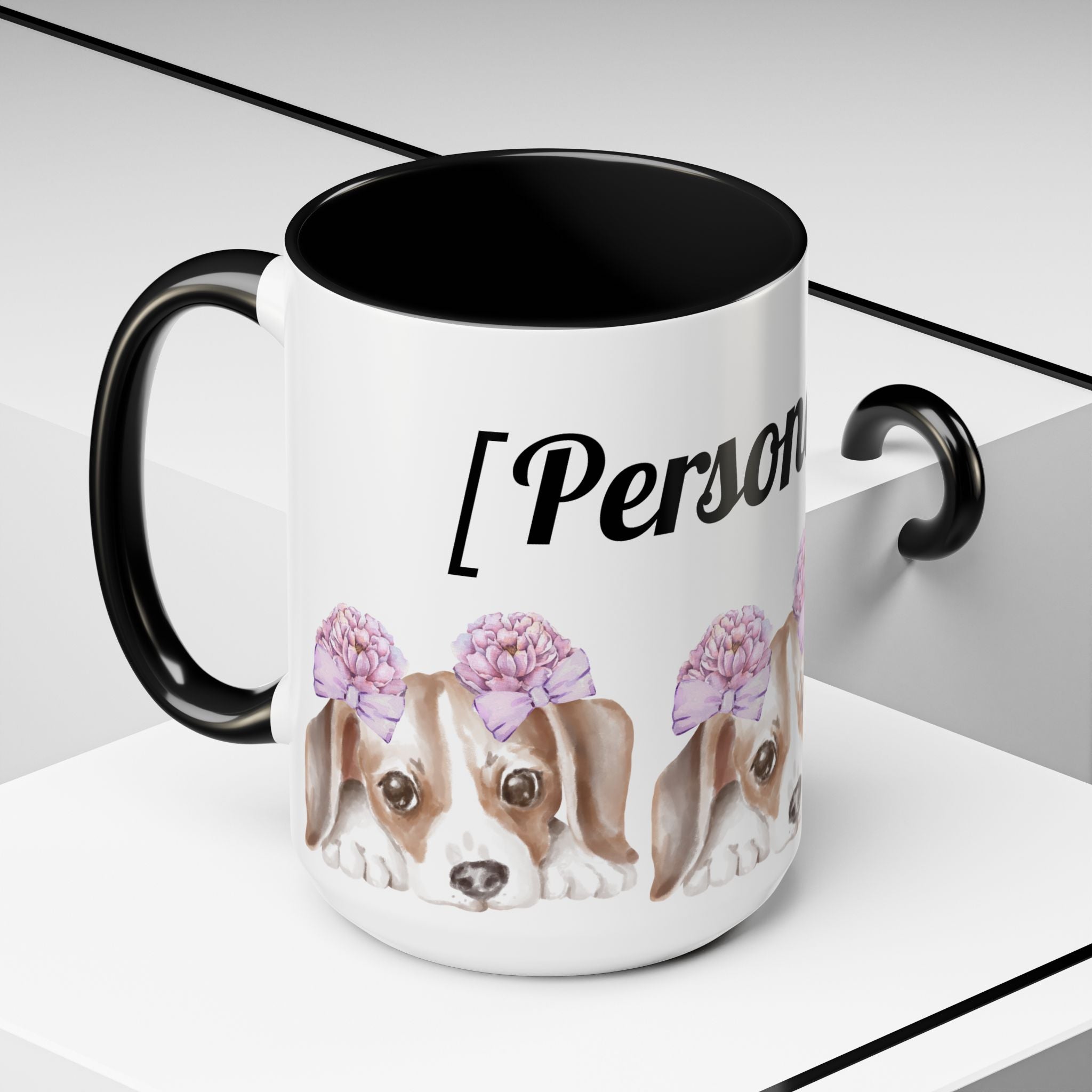 Coffee Mug | Puppy Face with Custom Script Accent Mug (11/15oz)