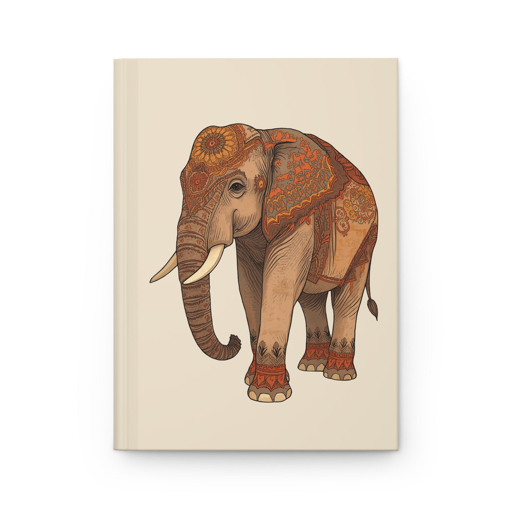 Journal | Illustrated Indian-Style Boho Elephant Hardcover Notebook