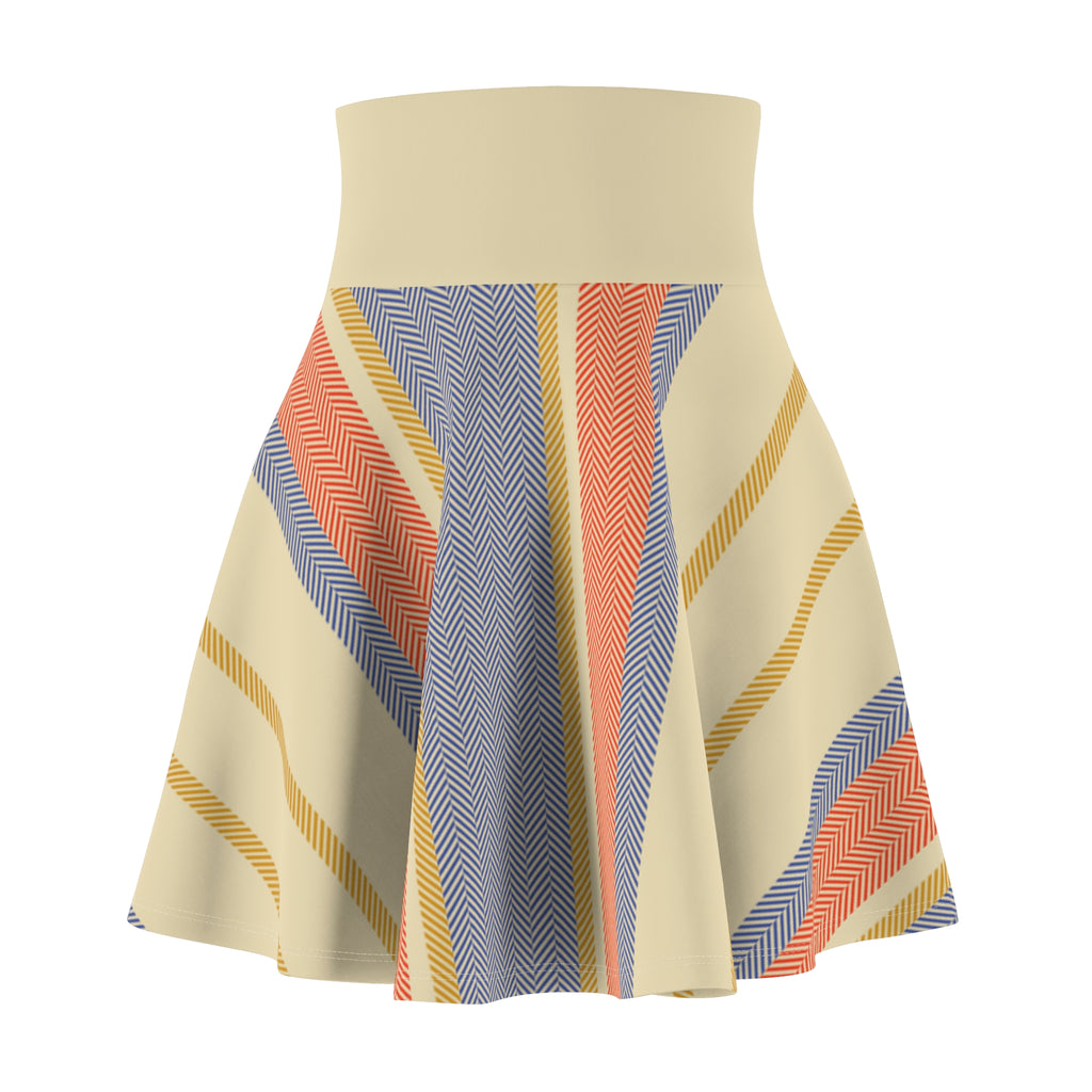 Women's Skater Skirt | Pastel Boho A-Line Striped Skirt