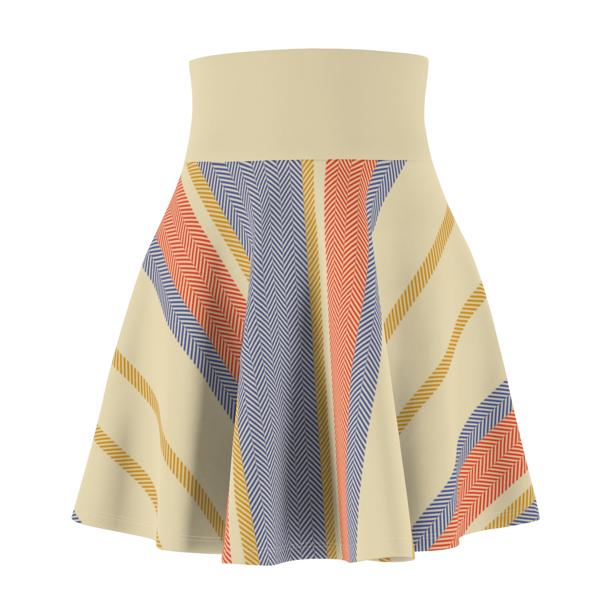 Women's Skater Skirt | Pastel Boho A-Line Striped Skirt