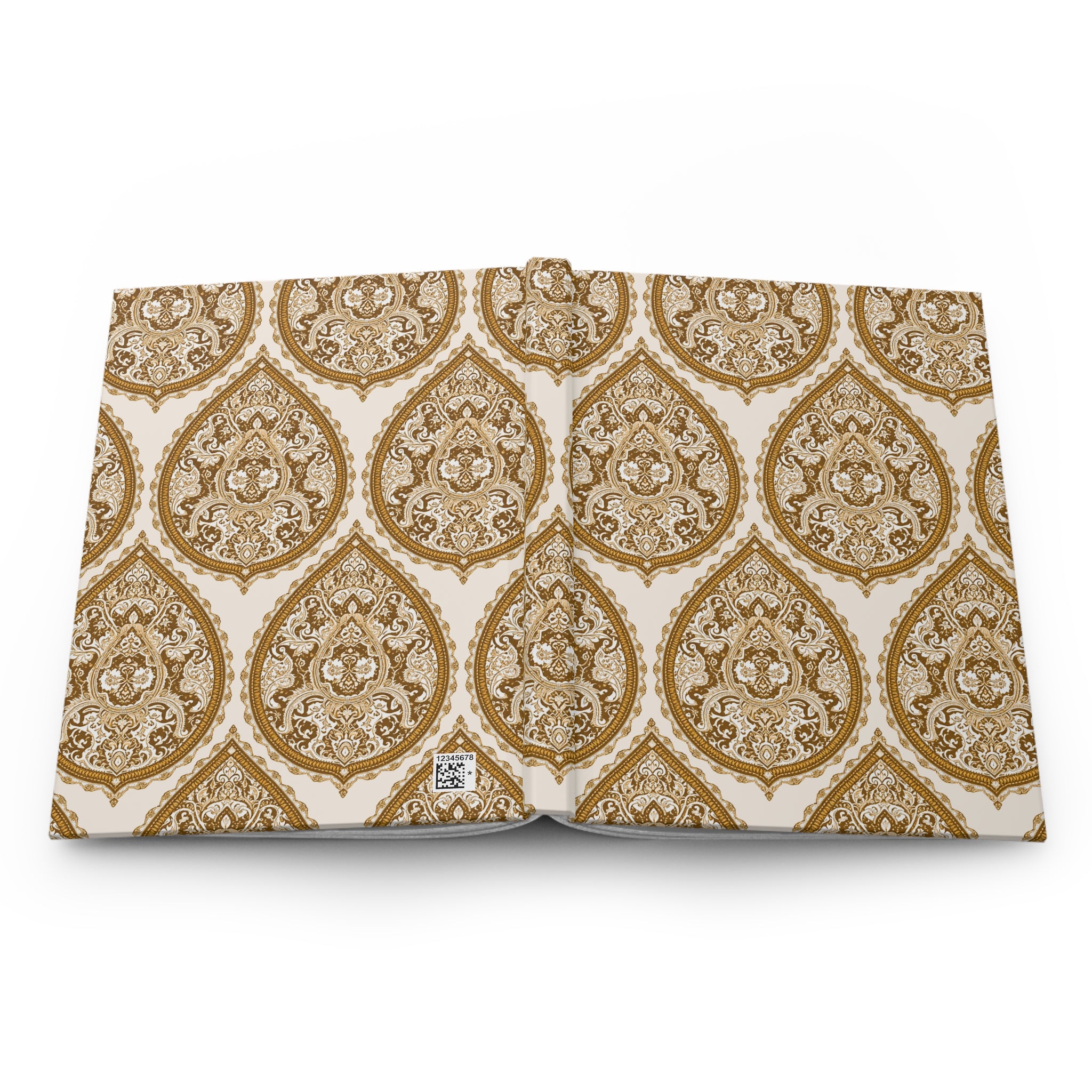 Journal | Delicate Gold Damask Floral Pattern Hardcover Notebook