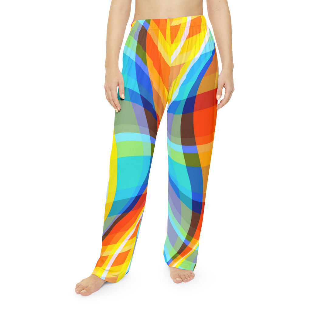 Pajama Pants | Women's Bright Abstract Colorwave Lounge Pajamas