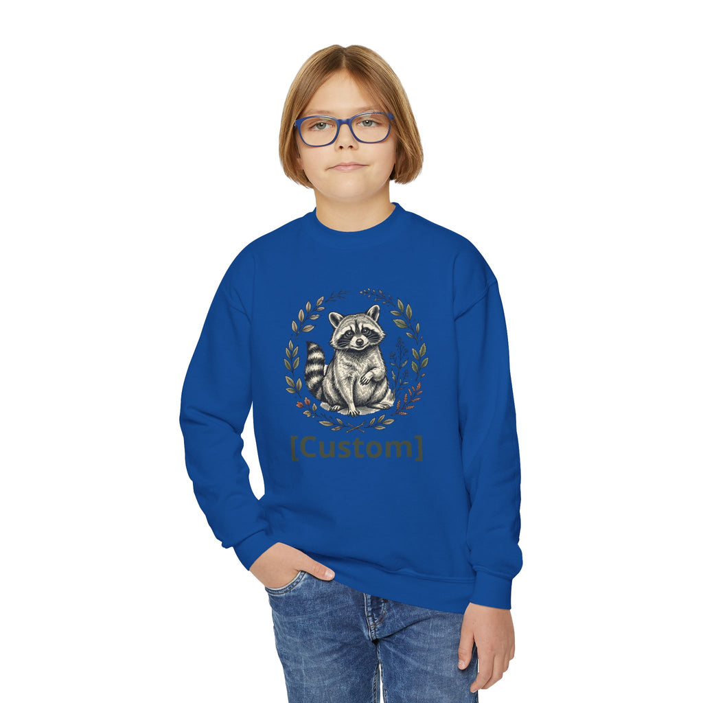 Customizable Sweatshirt with Cute Raccoon Graphic