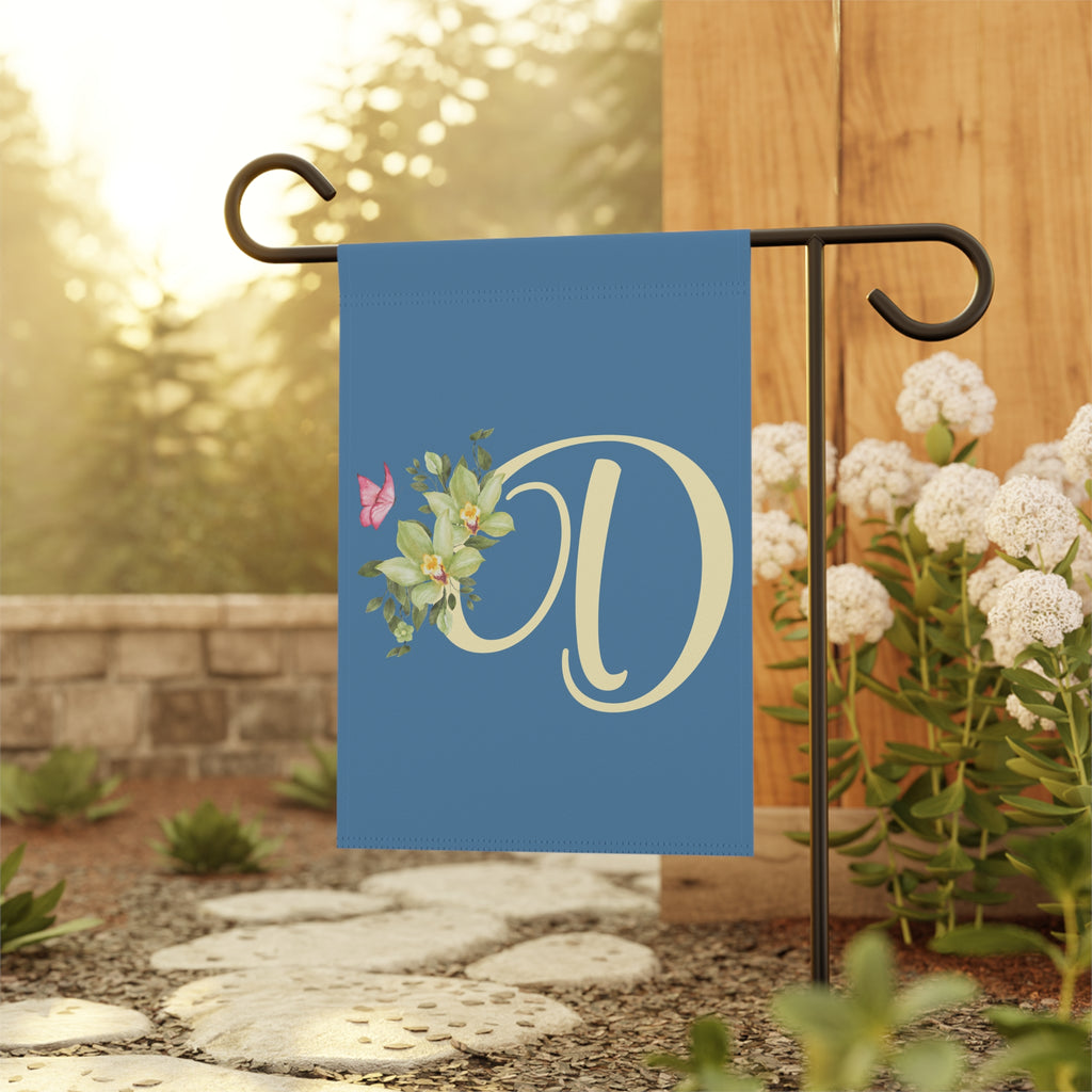 Home & Garden Banner | 'D' Monogram Orchid Flag