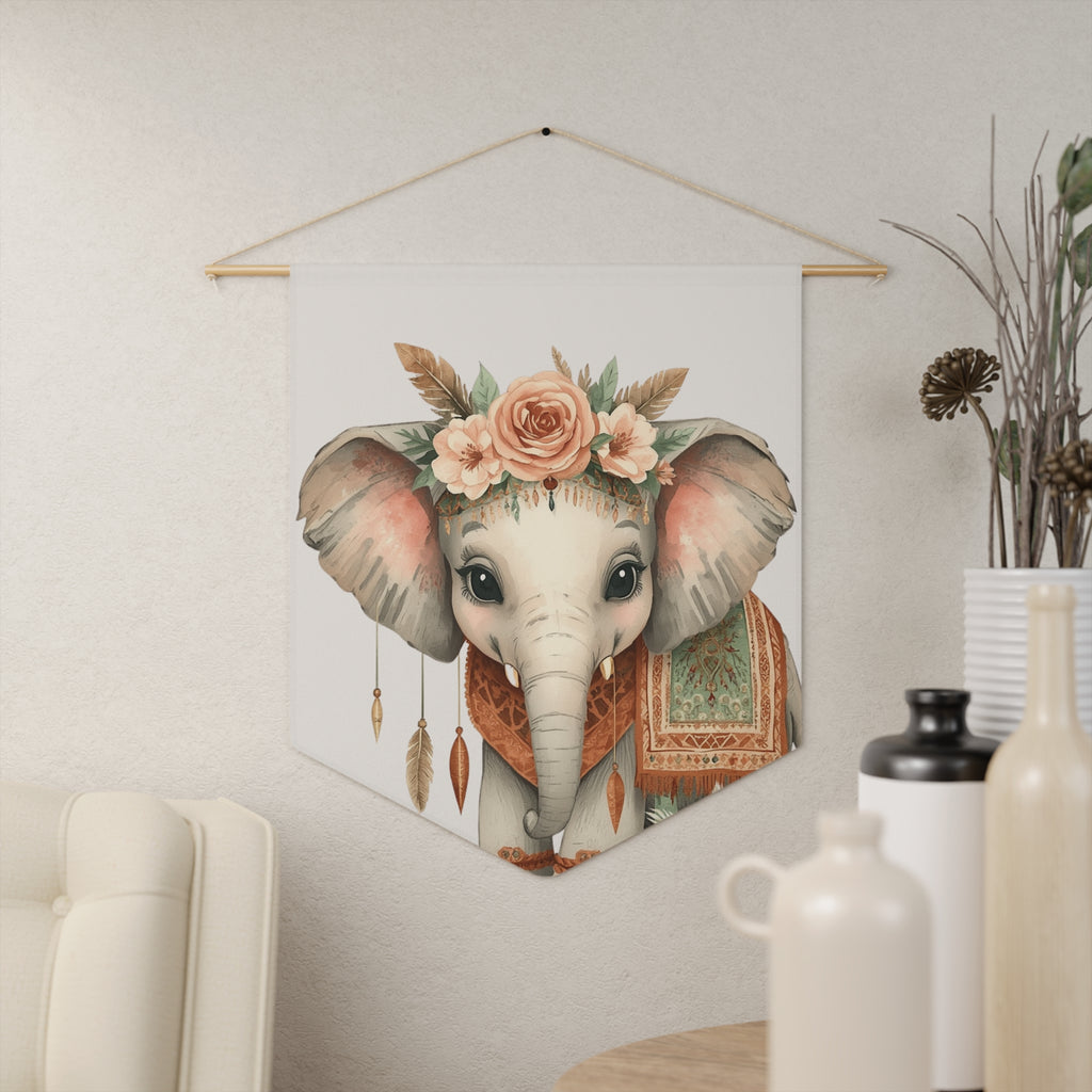 Pennant Banner | Nursery Boho Floral Elephant Decor