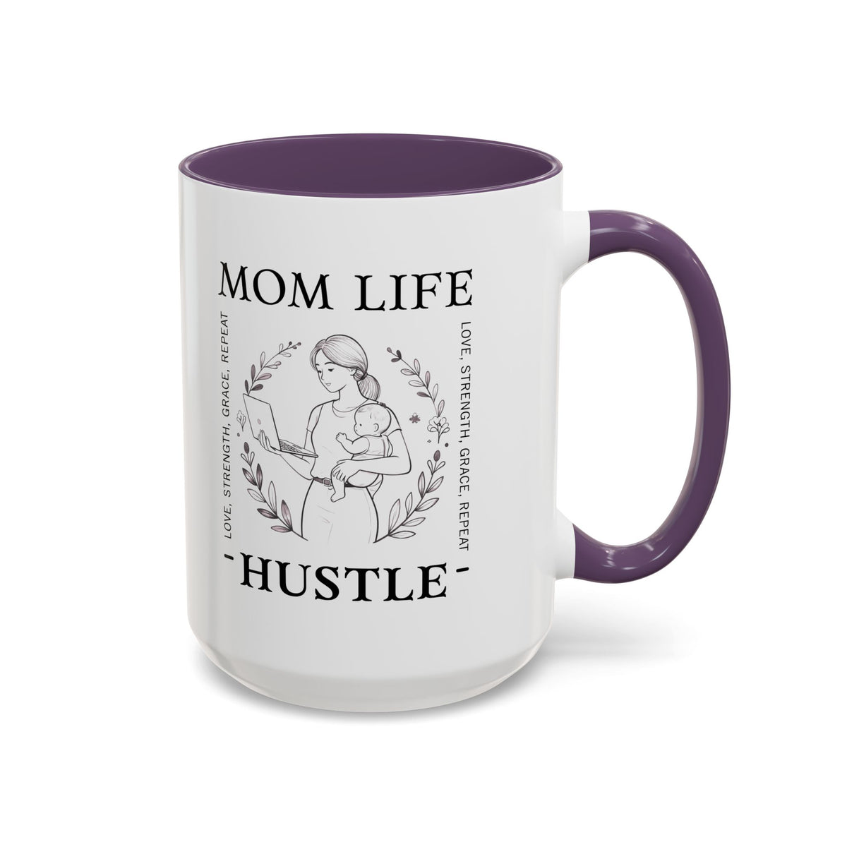 Mom Life Hustle Ceramic Accent Mug