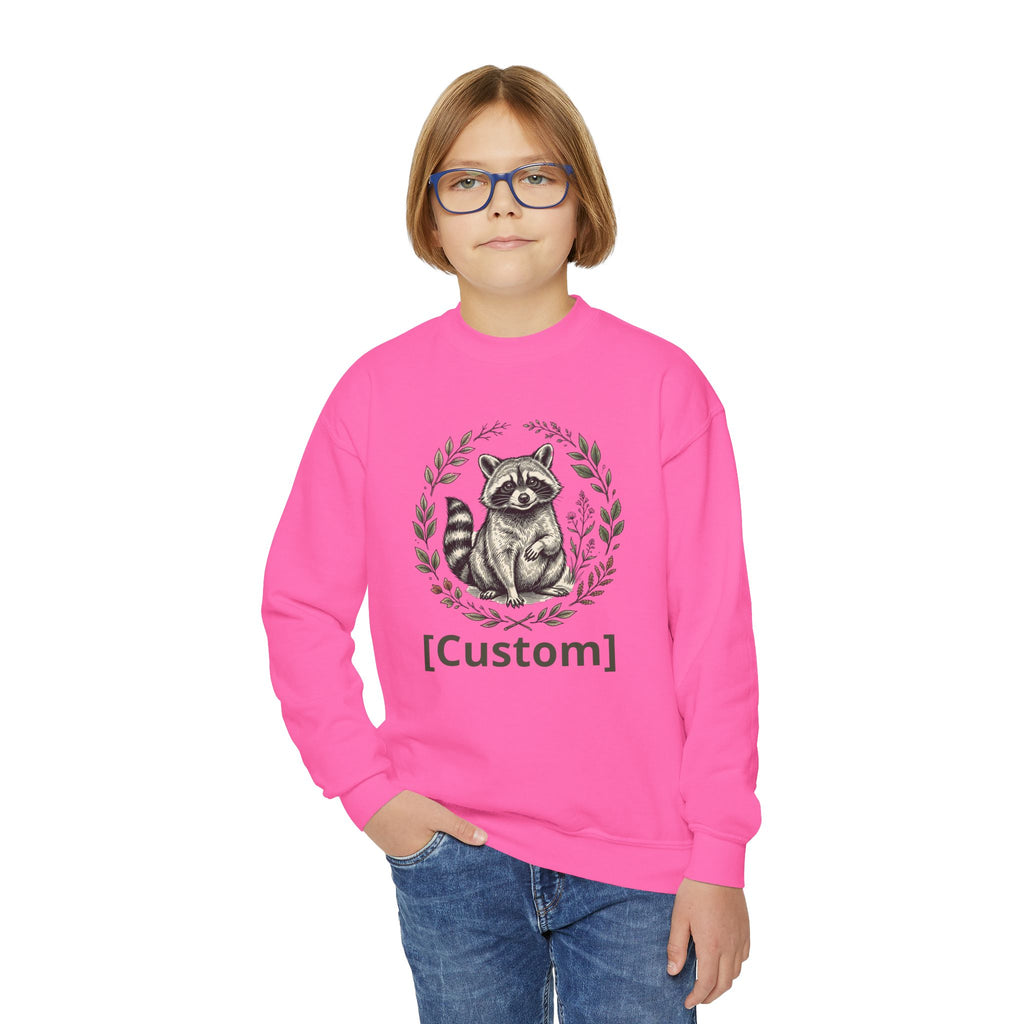 Customizable Sweatshirt with Cute Raccoon Graphic