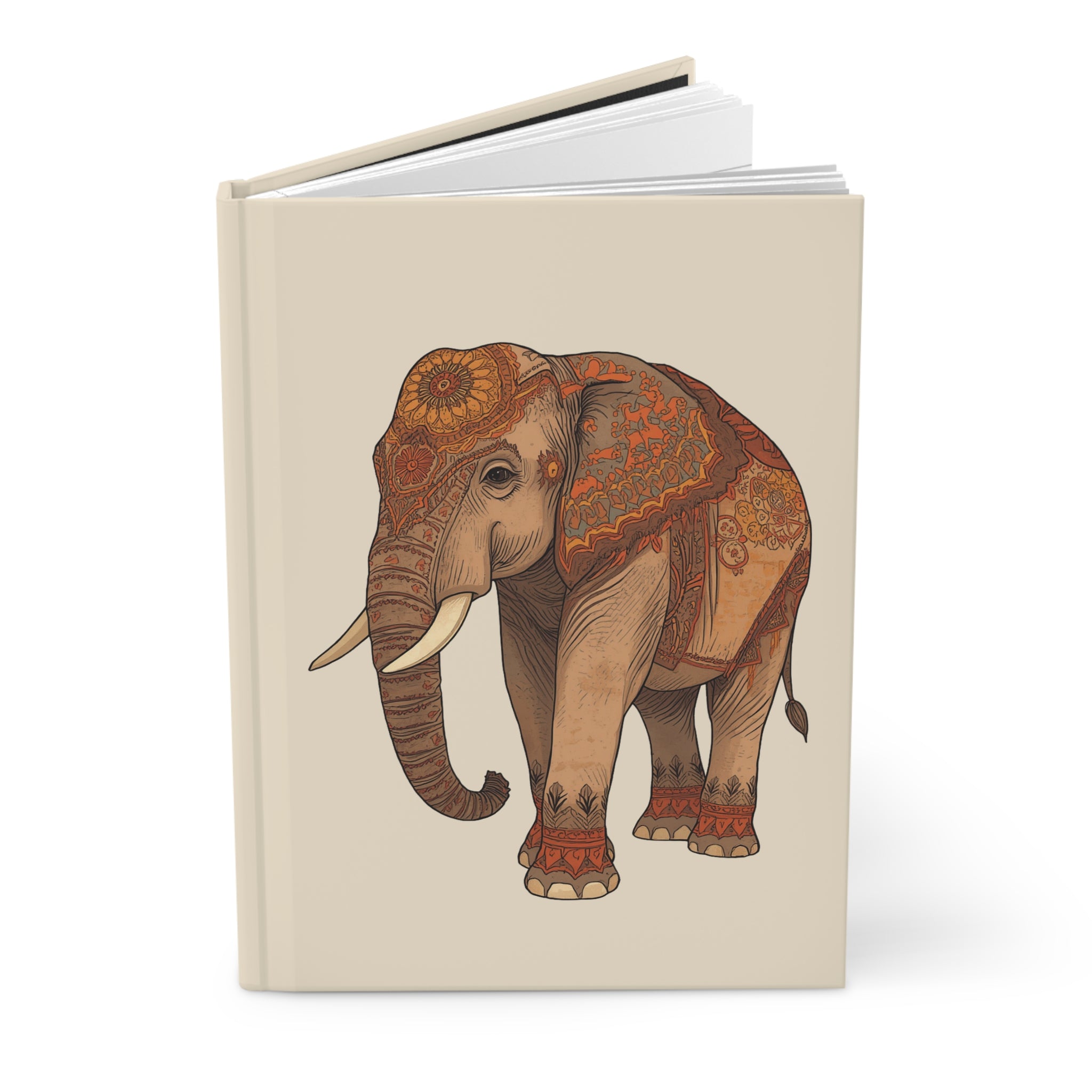 Journal | Illustrated Indian-Style Boho Elephant Hardcover Notebook