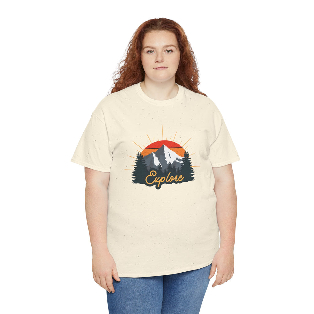 T-Shirt | Vintage Sunset 'Explore' Outdoor Adventure Shirt