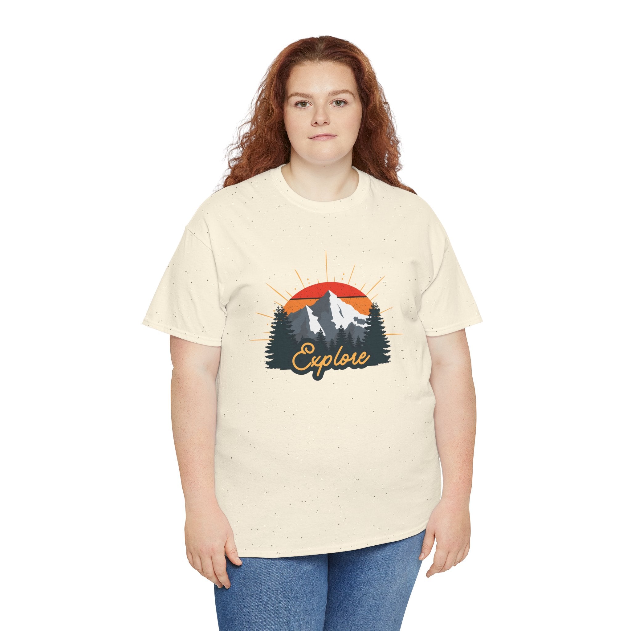 T-Shirt | Vintage Sunset 'Explore' Outdoor Adventure Shirt