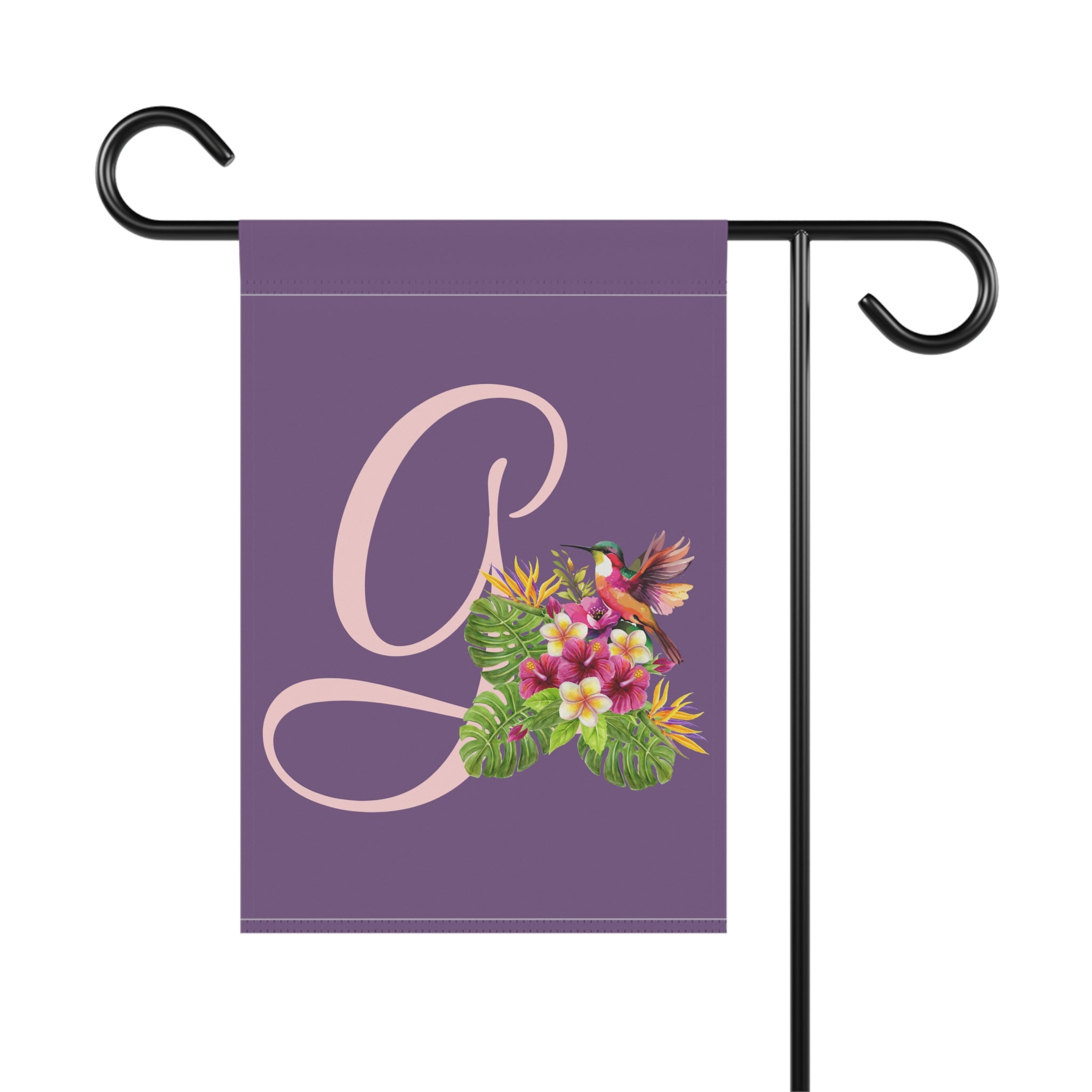 Home & Garden Banner | 'G' Monogram Tropical Flowers Flag