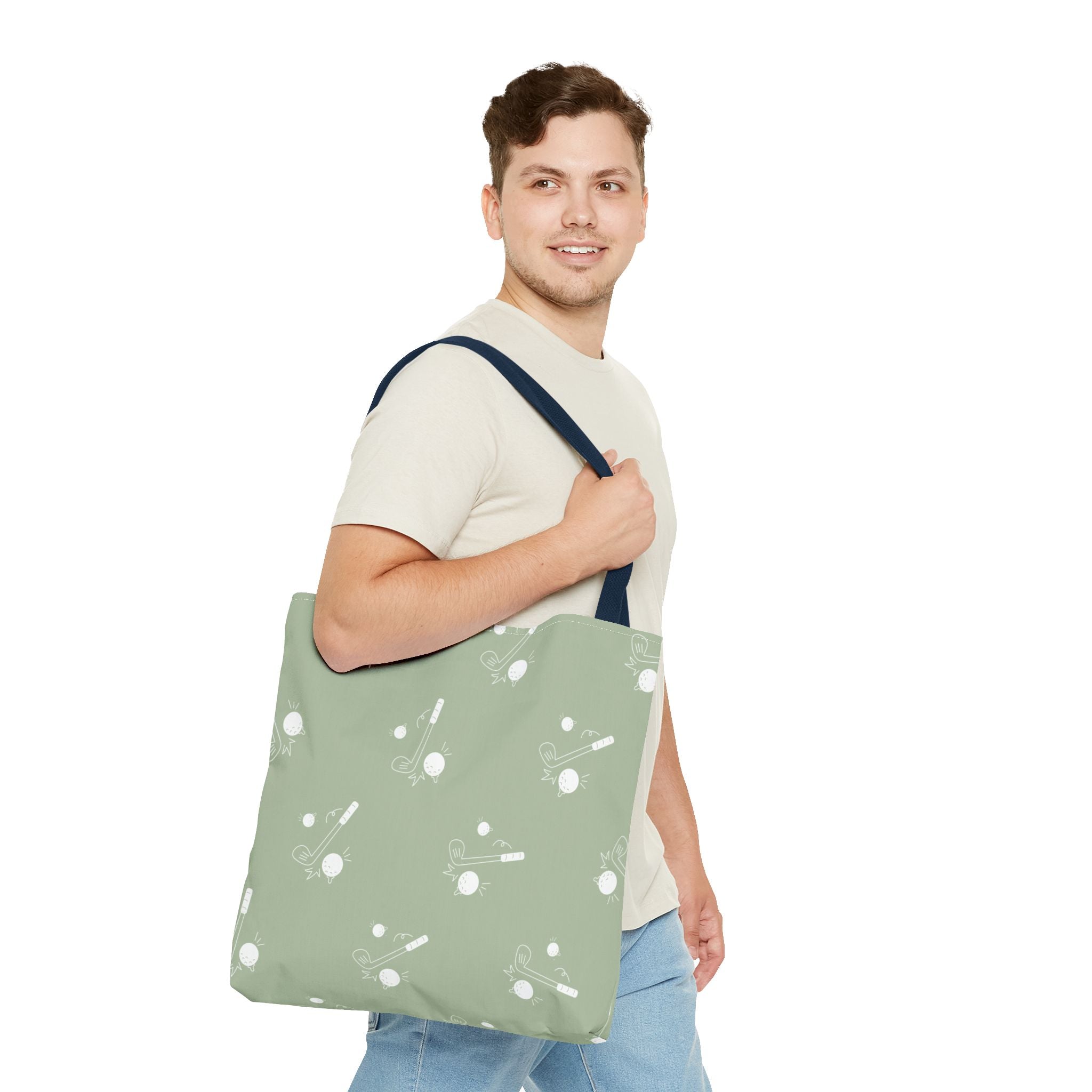 Tote Bag | Sage Green and Golf Pattern Shoulder Bag
