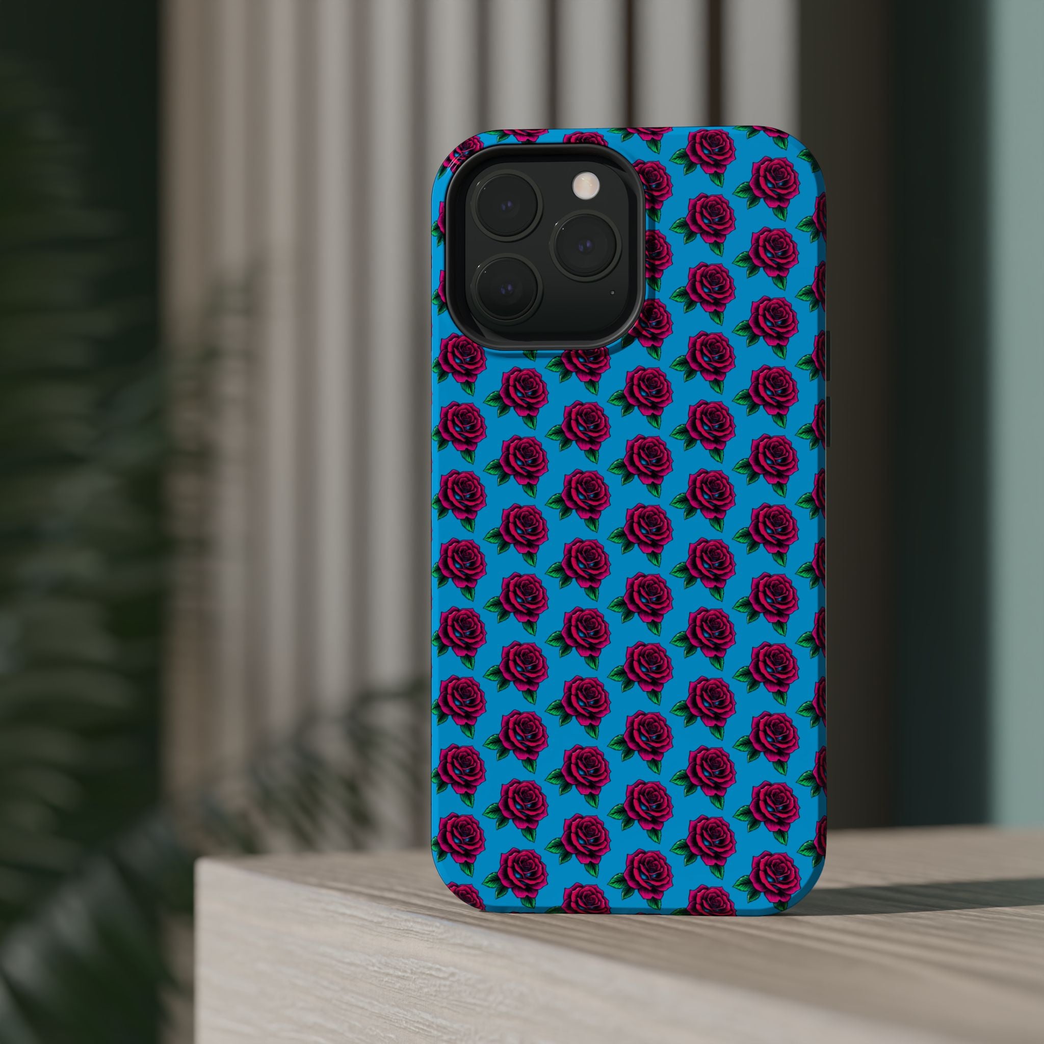 Phone Cases | Bright Rose Pattern Magnetic Impact-Resistant Case