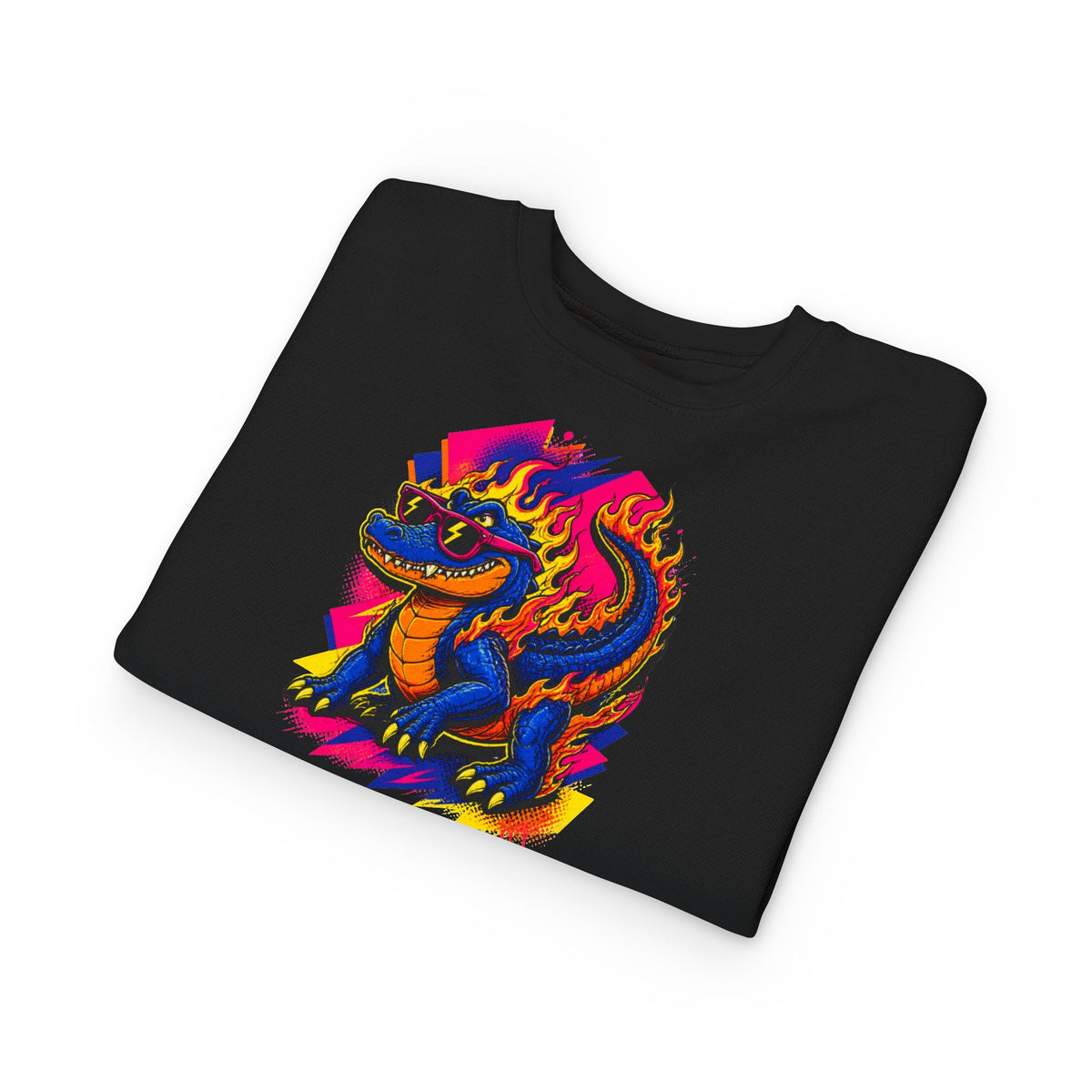 Bold Neon Alligator Sweatshirt for Tots