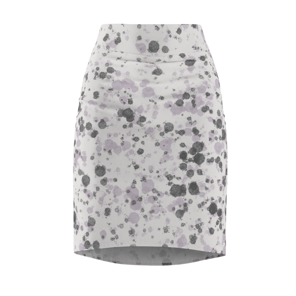 Women's Pencil Skirt | Lavender Gray Abstract Watercolor Spot Midi