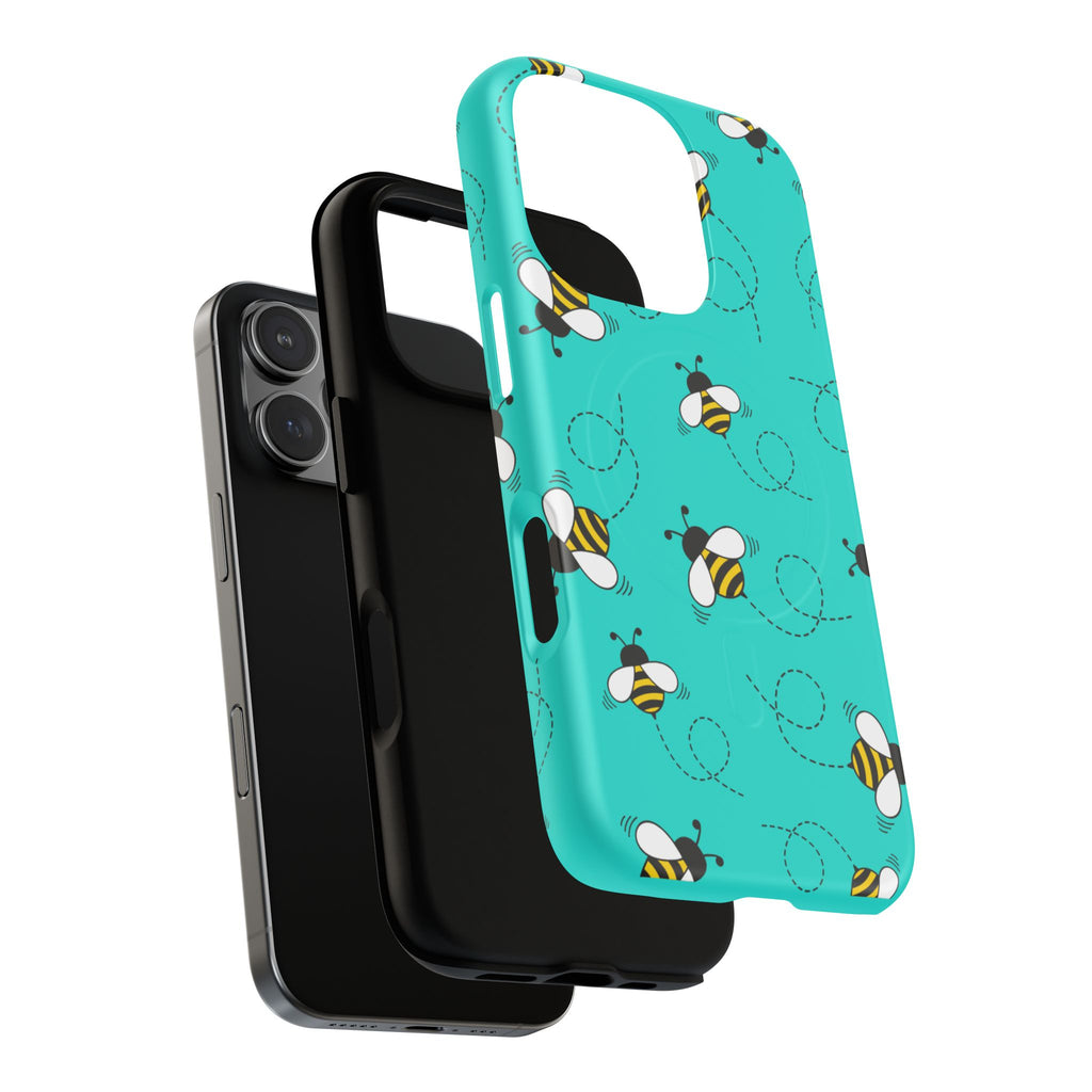 Phone Case | Cute Turquoise Bumblebee Tough Magnetic Phone Case