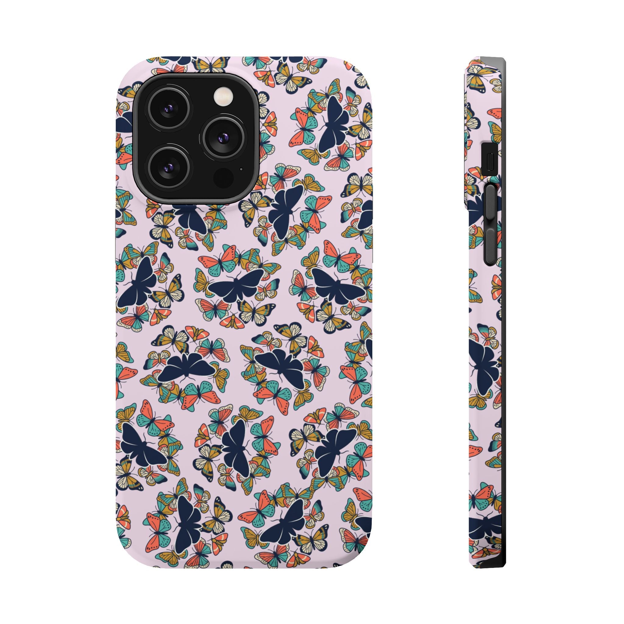 Phone Cases | Pastel Butterflies and Moths Pattern Magnetic Impact-Resistant Case