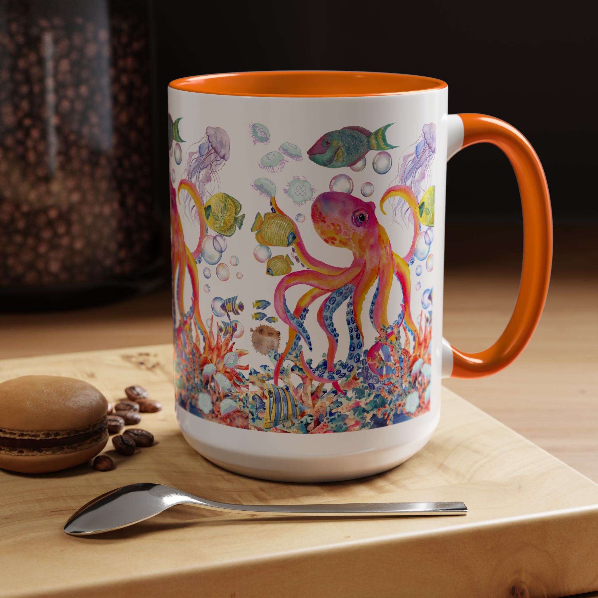 Coffee Mug | Colorful Octopus Accent Mug 11/15oz