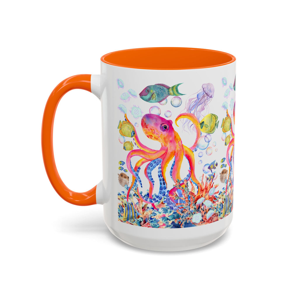 Coffee Mug | Colorful Octopus Accent Mug 11/15oz