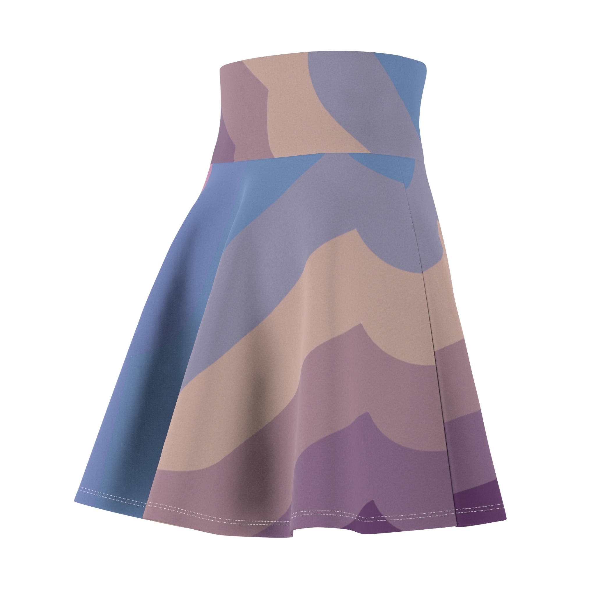 Women's Skater Skirt | Abstract Pastel Wave Midi