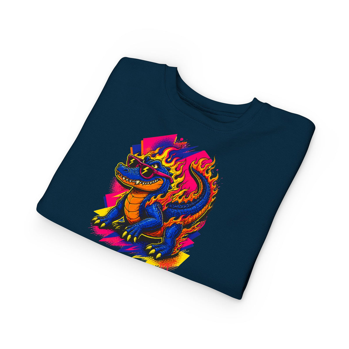 Bold Neon Alligator Sweatshirt for Tots