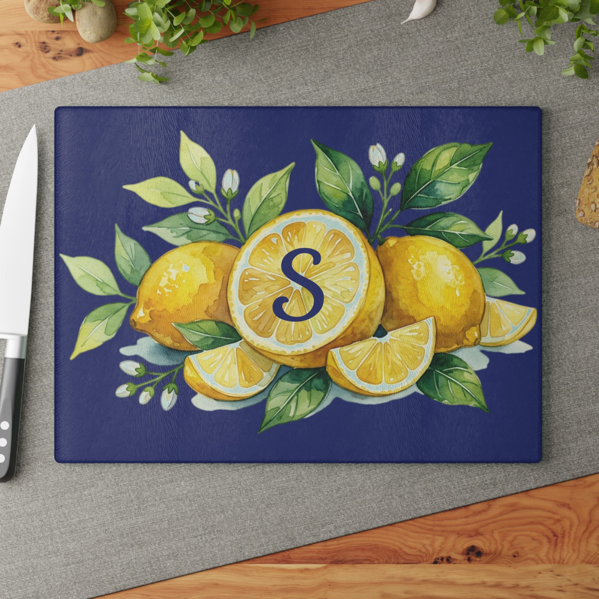 Glass Cutting Board | Personalized Citrus Kitchen Decor