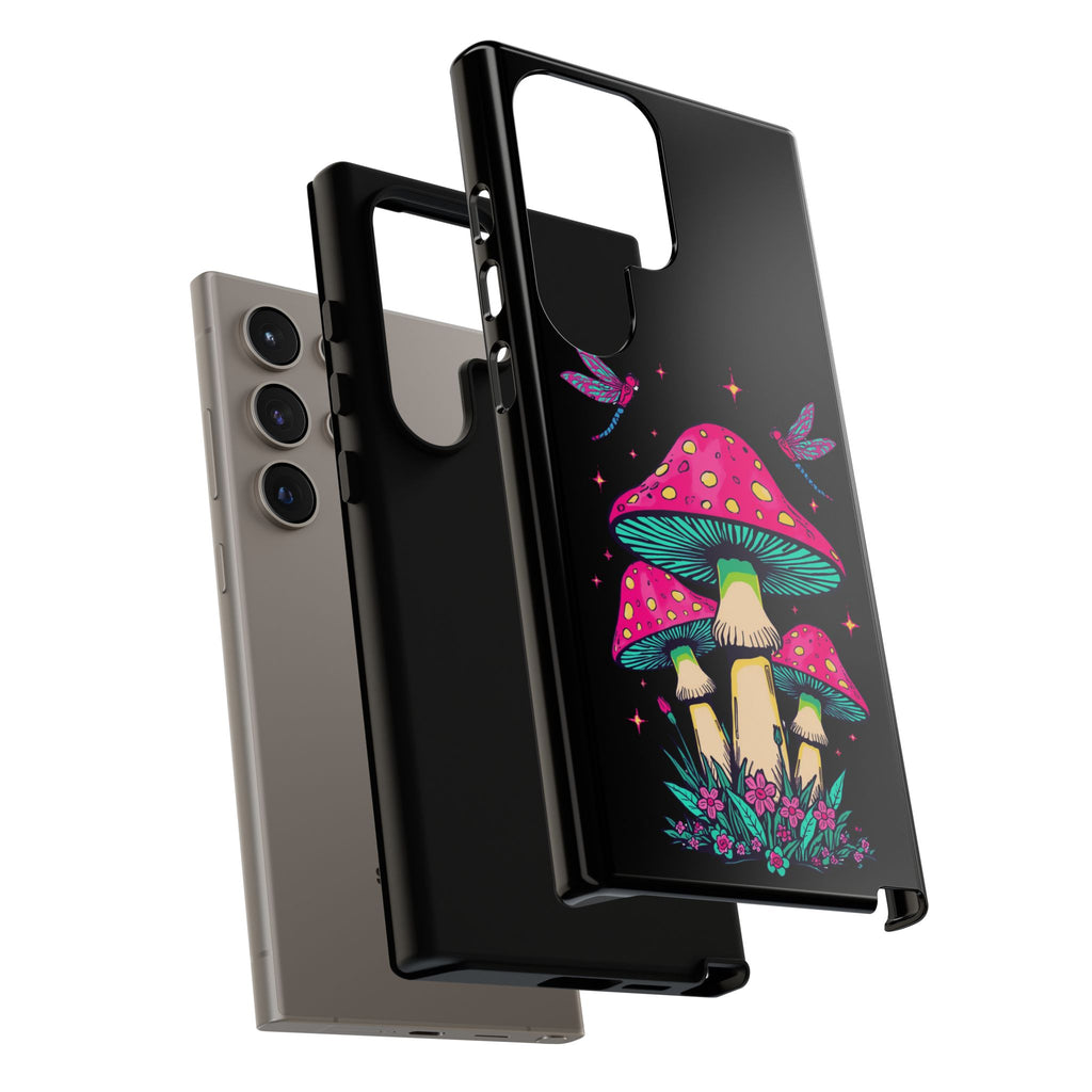 Phone Cases | Colorful Mushroom and Dragonfly Print Tough Case