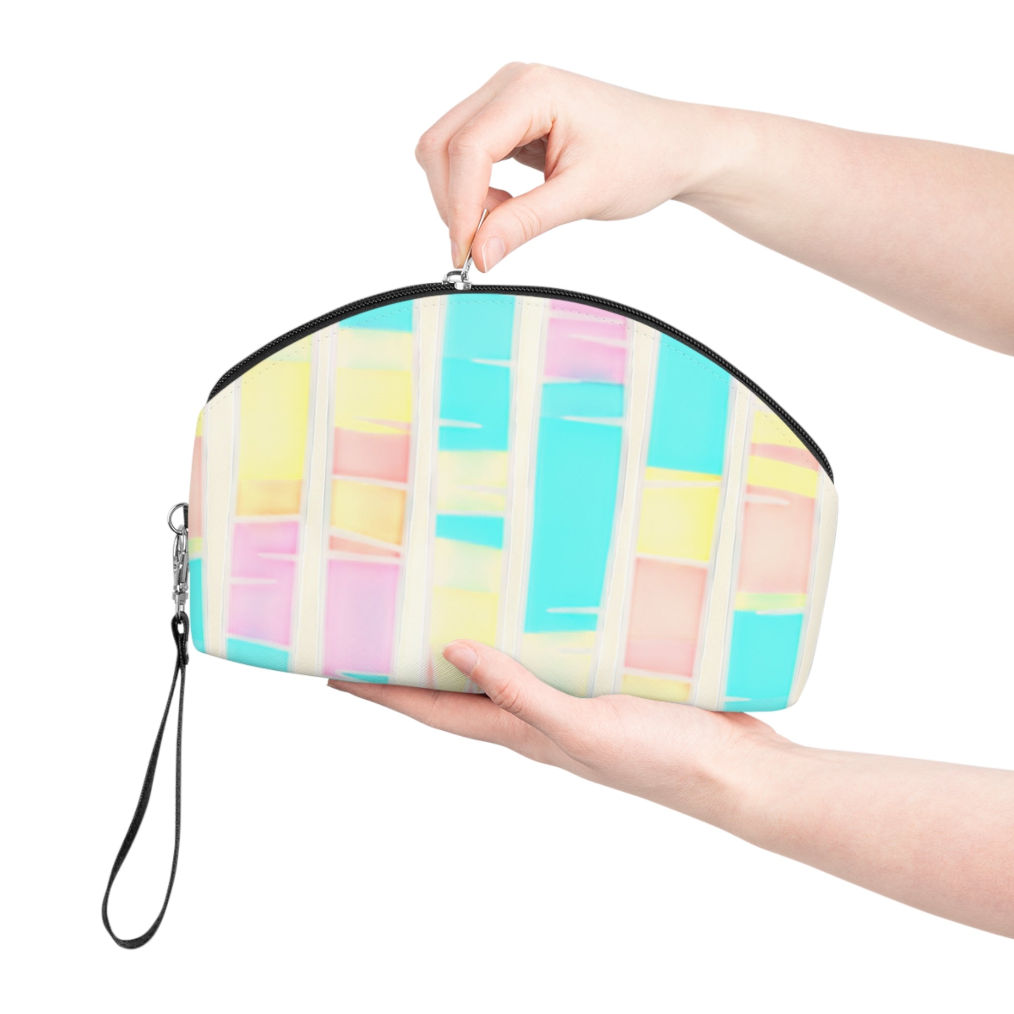 Cosmetic Pouch | Pastel Watercolor Stripe Makeup Bag