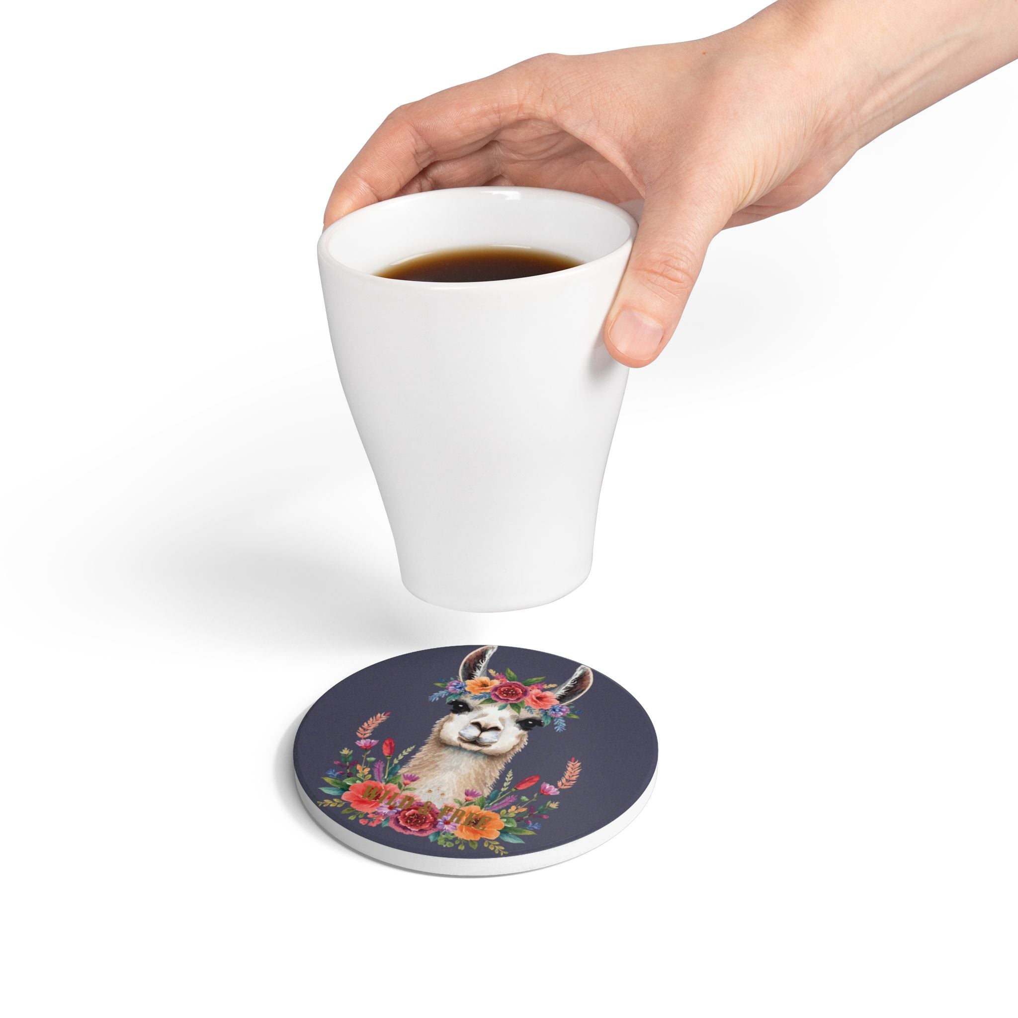 Coasters | Cute Boho Llama Ceramic Drink Coasters