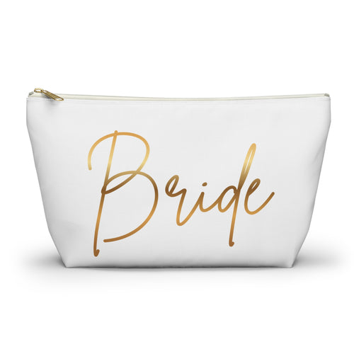 "Bride" Gold Script Cosmetic Bag