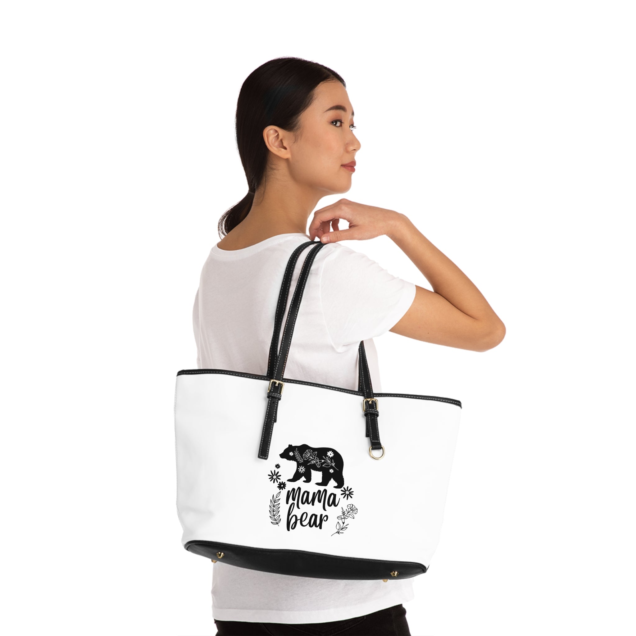 Handbag | 'Mama Bear' Shoulder Bag – Floral Bear Tote for Moms