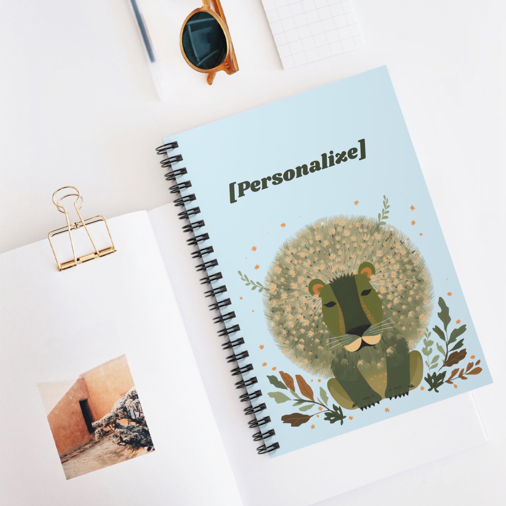 Journal | Customizable Dandelion Mane Lion Spiral Notebook