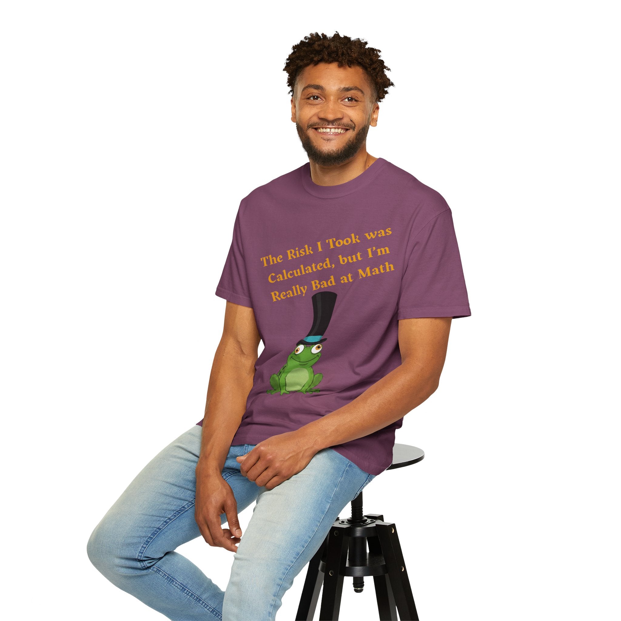 T-Shirt | Funny Frog "The Risk I Took Was Calculated" Graphic Tee