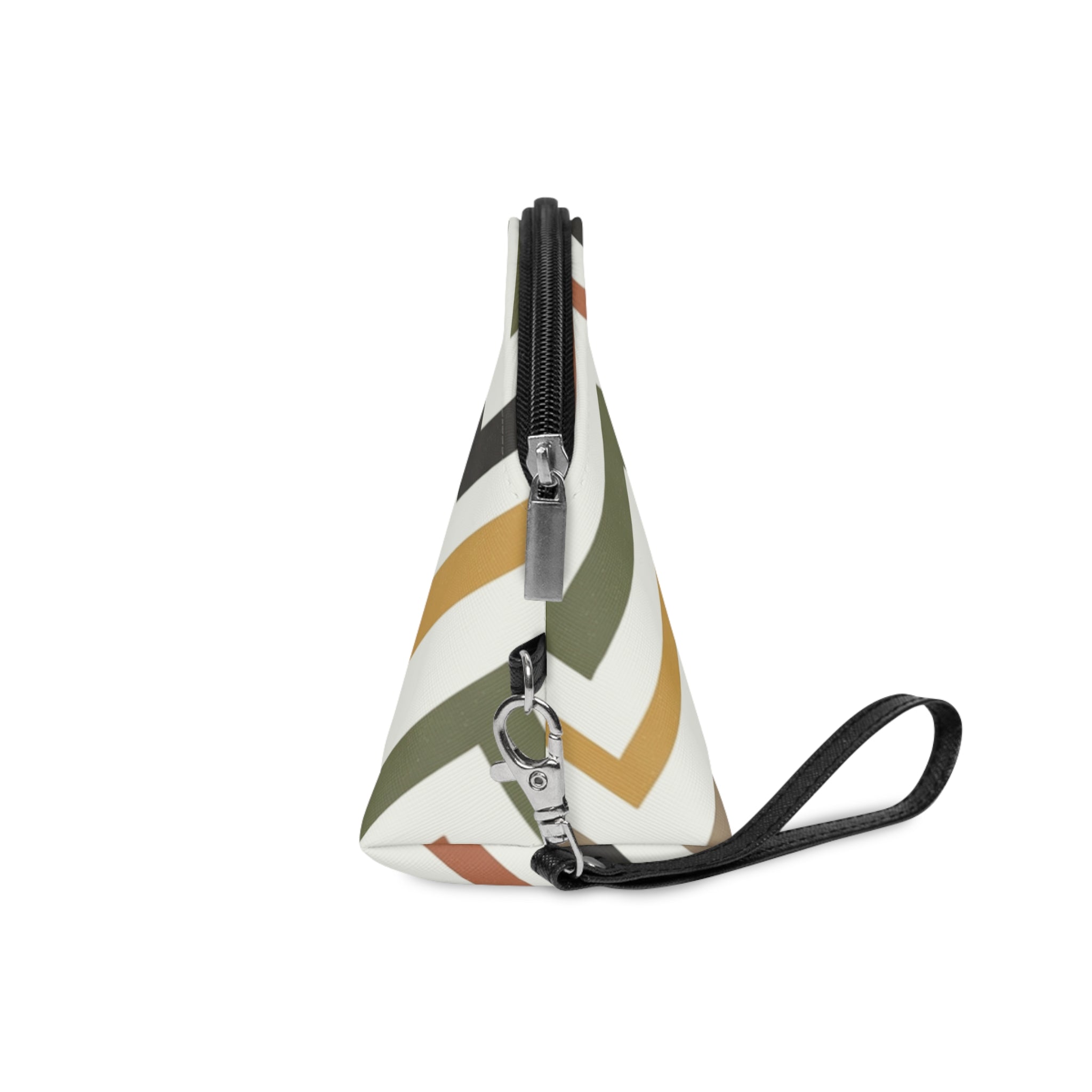 Cosmetic Pouch | Neutral Autumn Colors Chevron Makeup Bag