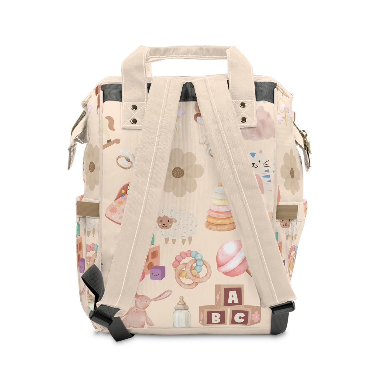 Diaper Backpack | Cute Pastel Nursery Print Multifunctional Diaper Bag
