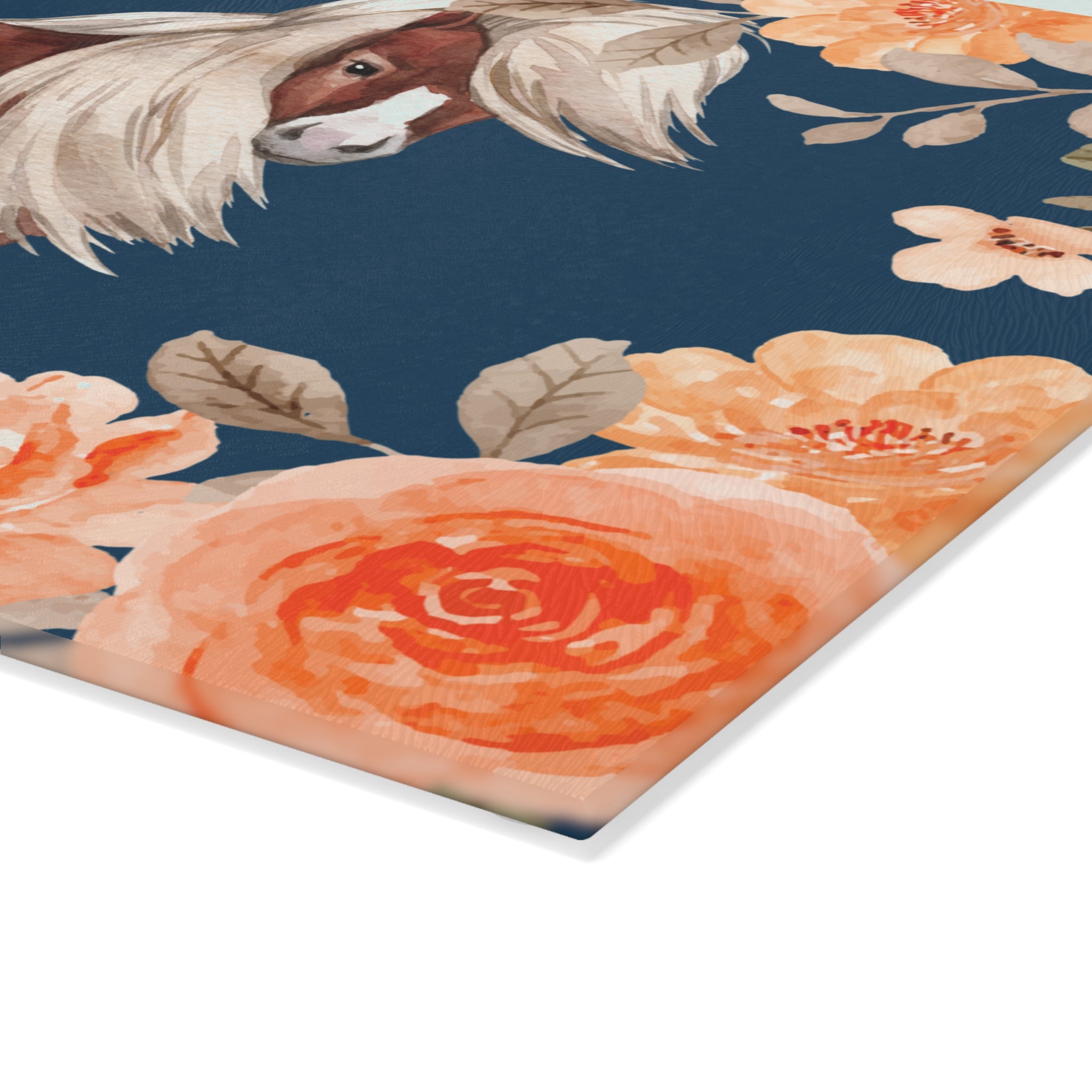 Glass Cutting Board | Floral Pony Kitchen Chopping Board