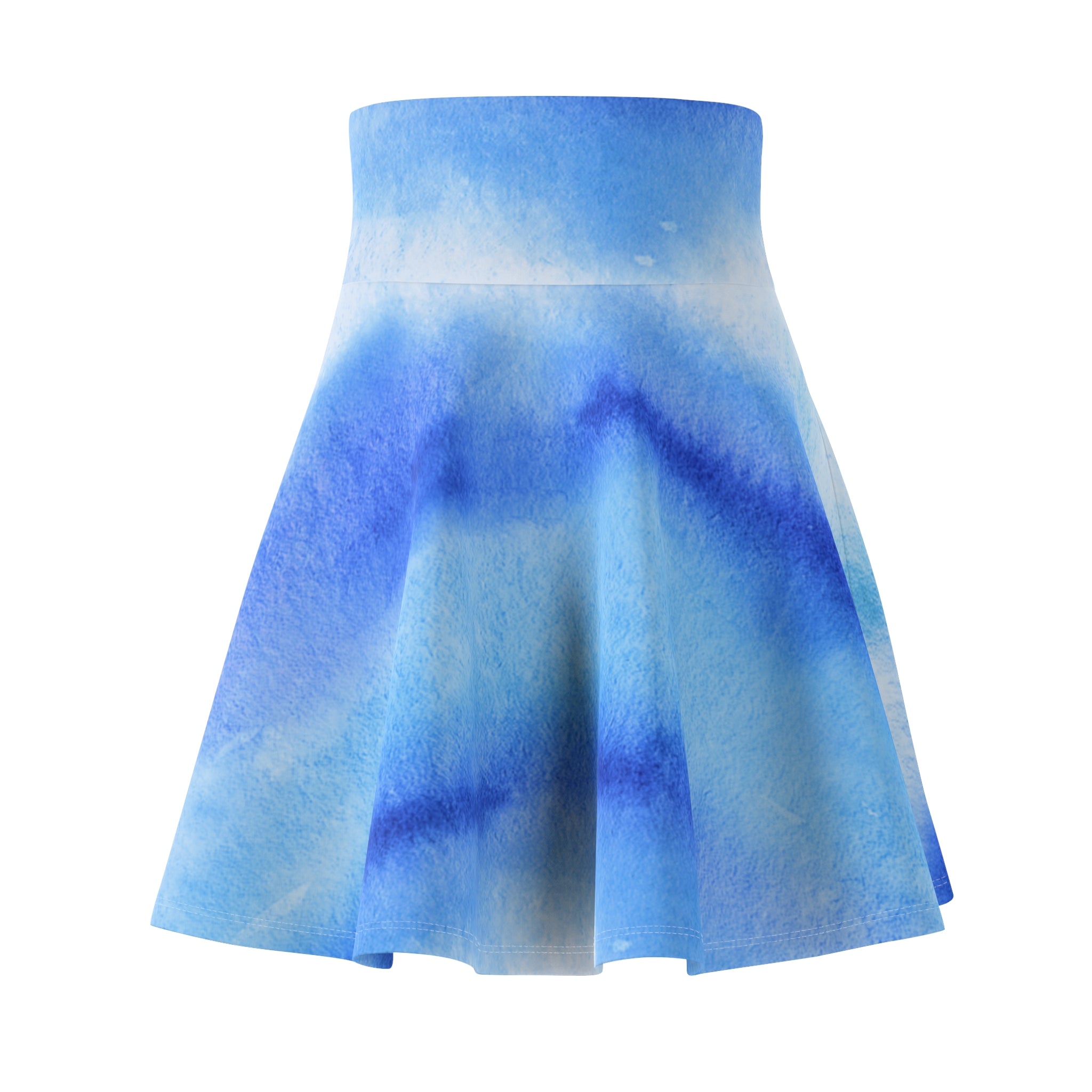Women's Skater Skirt | Soft Blue Watercolor Ocean Skirt