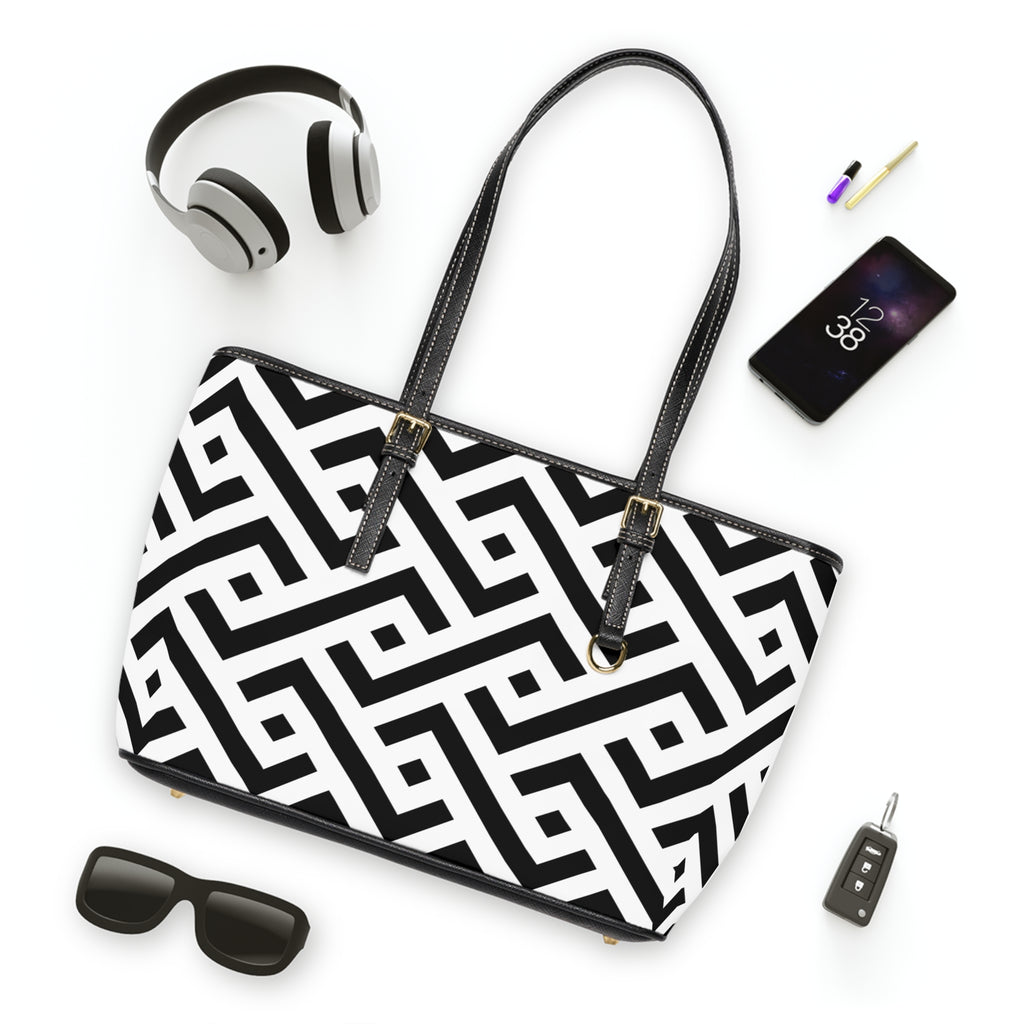 Handbag | Geometric Black & White Shoulder Bag